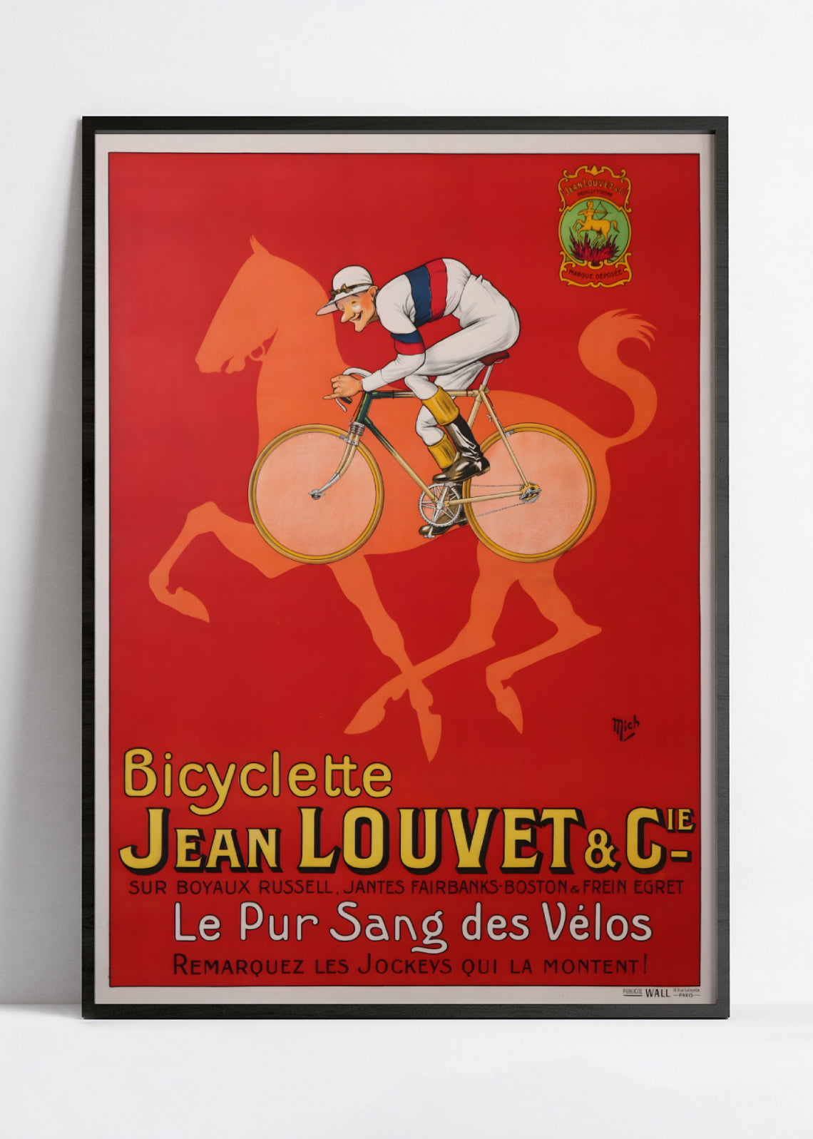 Affiche velo vintage "Cycles Louvet" - Mich - Haute Définition - papier mat 230gr/m²