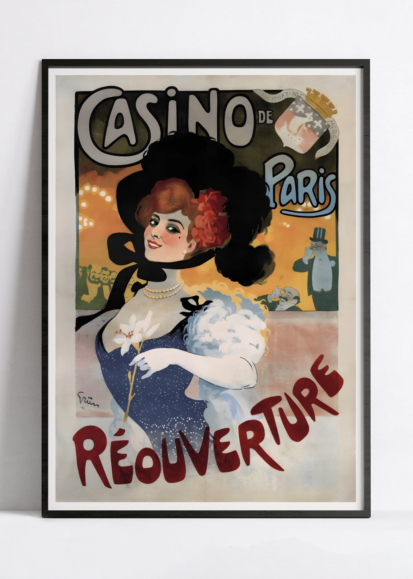 Affiche cabaret vintage "Casino de Paris - Réouverture" - Grün- Haute Définition - papier mat 230gr/m²