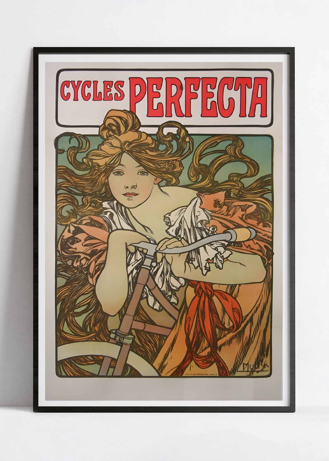 Affiche velo vintage "Cycles Perfecta" - Alphonse Mucha - Haute Définition - papier mat 230gr/m²