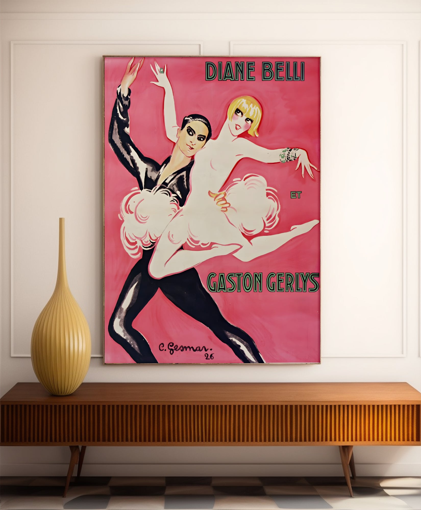 Affiche cabaret vintage "Diane et Gaston" - Charles Gesmar - Haute Définition - papier mat 230gr/m²