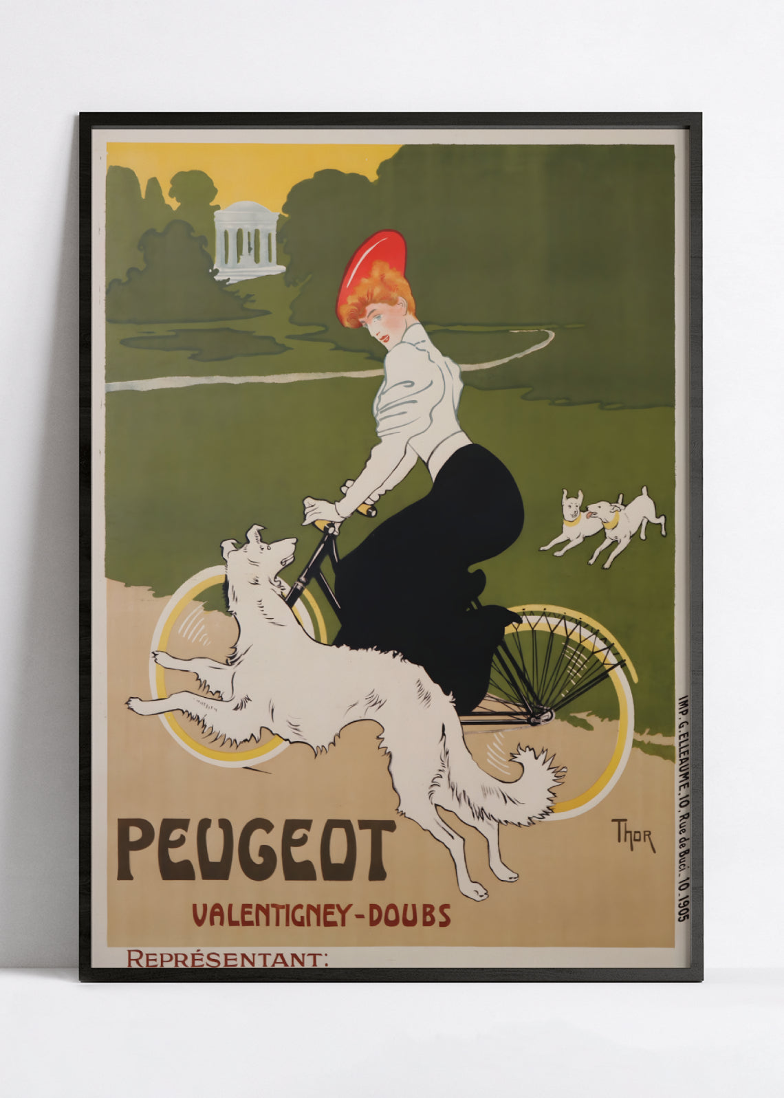 Affiche velo vintage "Peugeot" - Walter Thor - Haute Définition - papier mat 230gr/m²