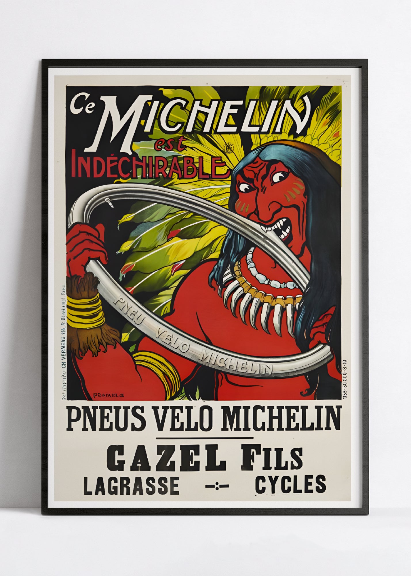 Affiche velo vintage "Ce Michelin est indéchirable" - Fraikin - Haute Définition - papier mat 230gr/m²