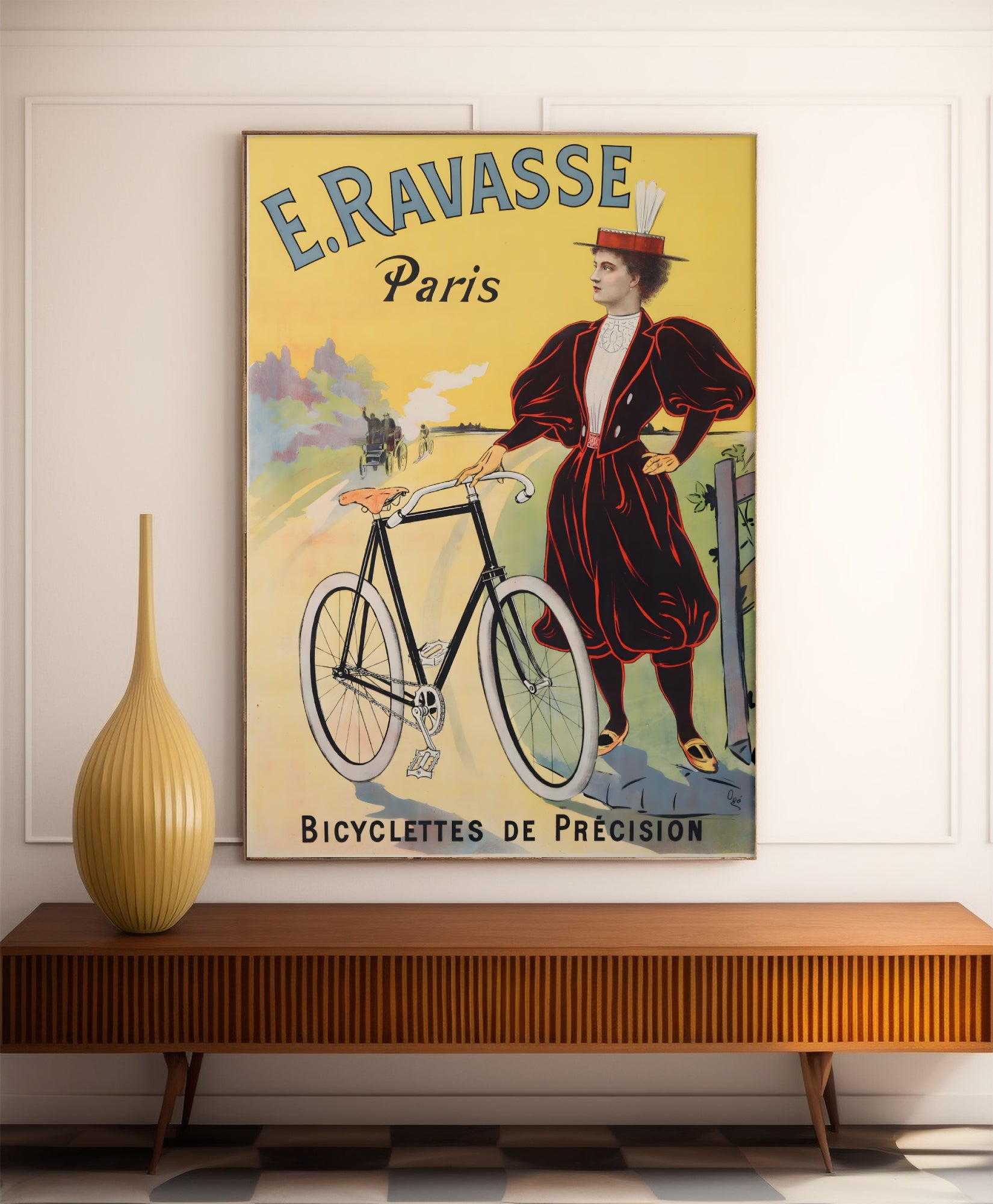 Affiche velo vintage "Cycles Ravasse" - Eugène Ogé - Haute Définition - papier mat 230gr/m²