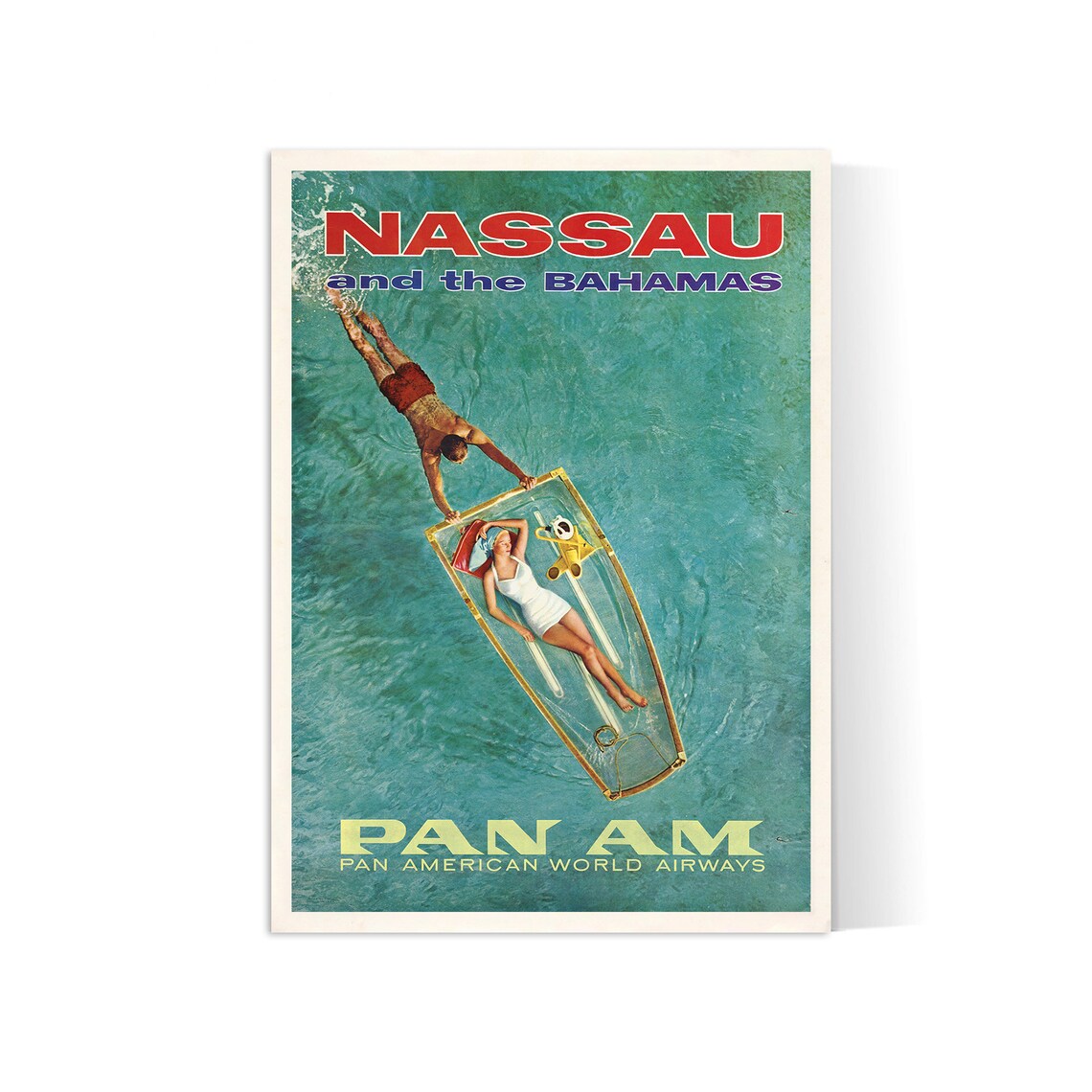 Affiche aviation vintage "Nassau" - Panam - Haute Définition - papier mat 230gr/m²