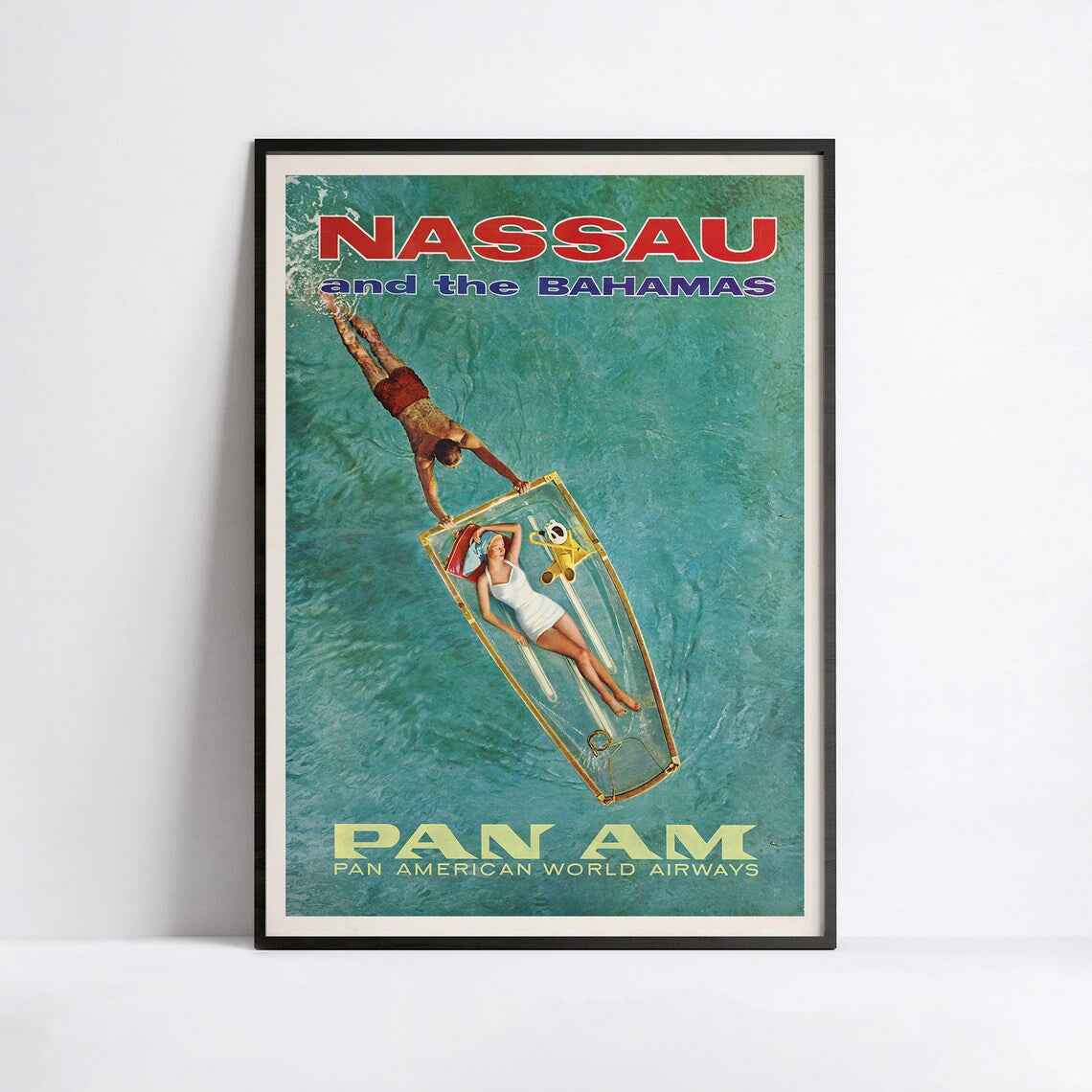 Affiche aviation vintage "Nassau" - Panam - Haute Définition - papier mat 230gr/m²