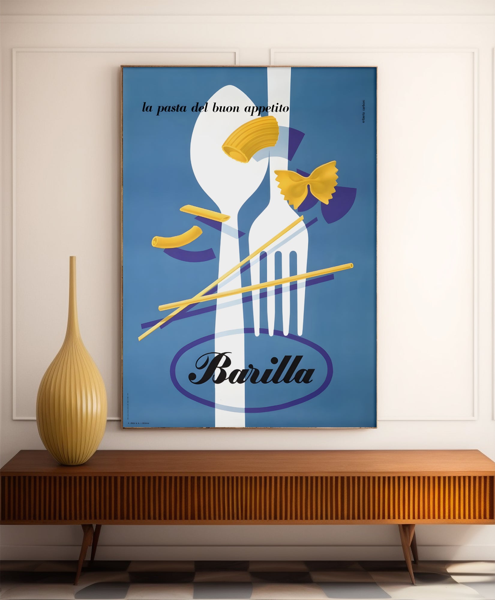 Affiche pâtes "Barilla" - Erberto Carboni - Haute Définition - papier mat 230gr/m²