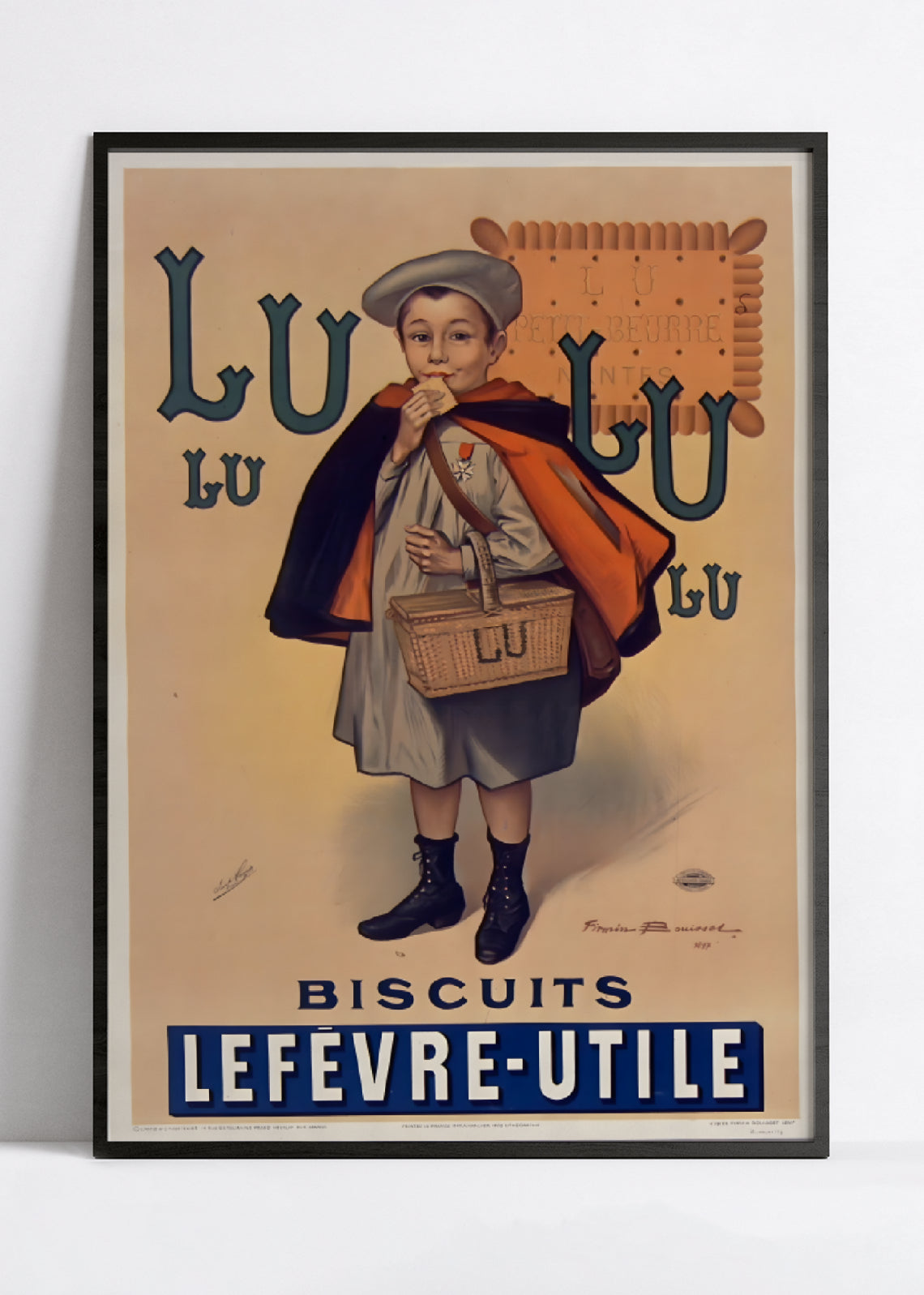 Affiche cuisine Vintage "Petit Beurre LU" - Firmin Bouisset - Haute Définition - papier mat 230gr/m²