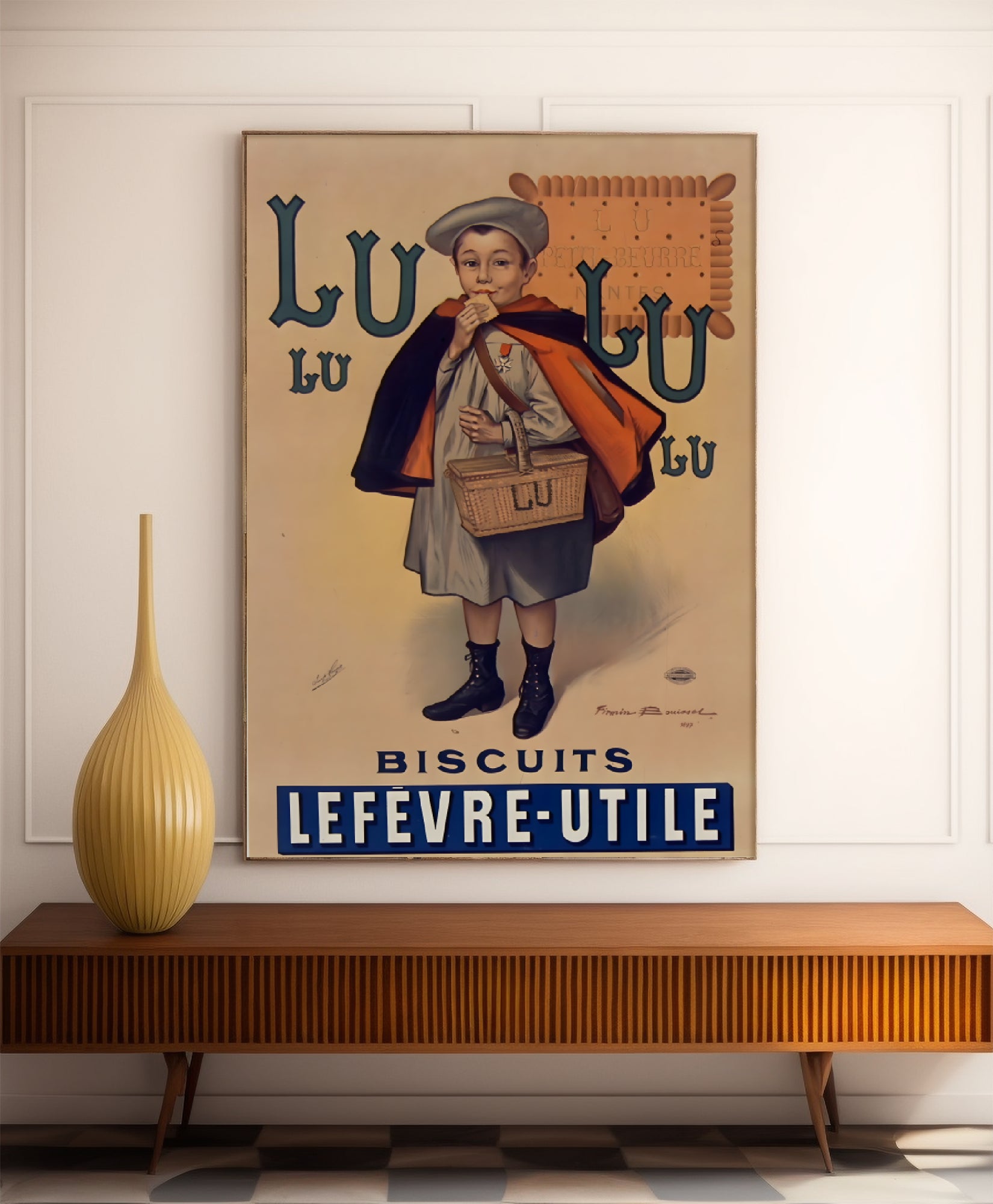 Affiche cuisine Vintage "Petit Beurre LU" - Firmin Bouisset - Haute Définition - papier mat 230gr/m²