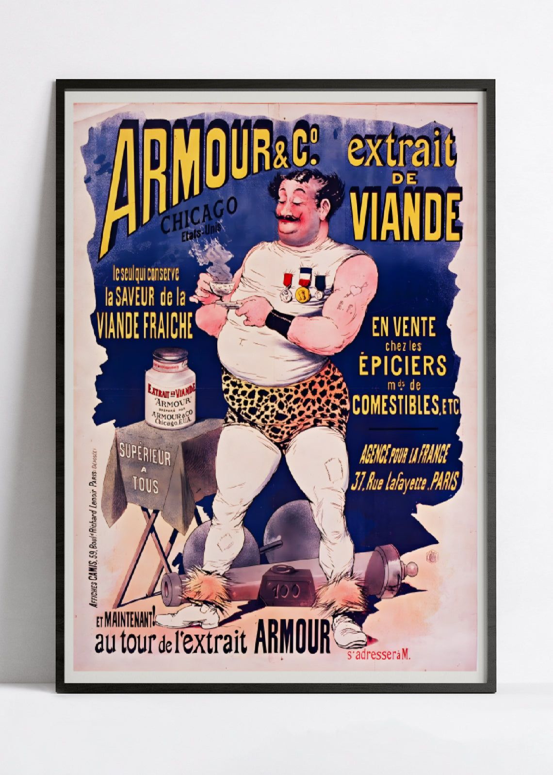 Affiche cuisine vintage "Extrait de viande Armour"- Guillaume Albert - Haute Définition - papier mat 230gr/m²