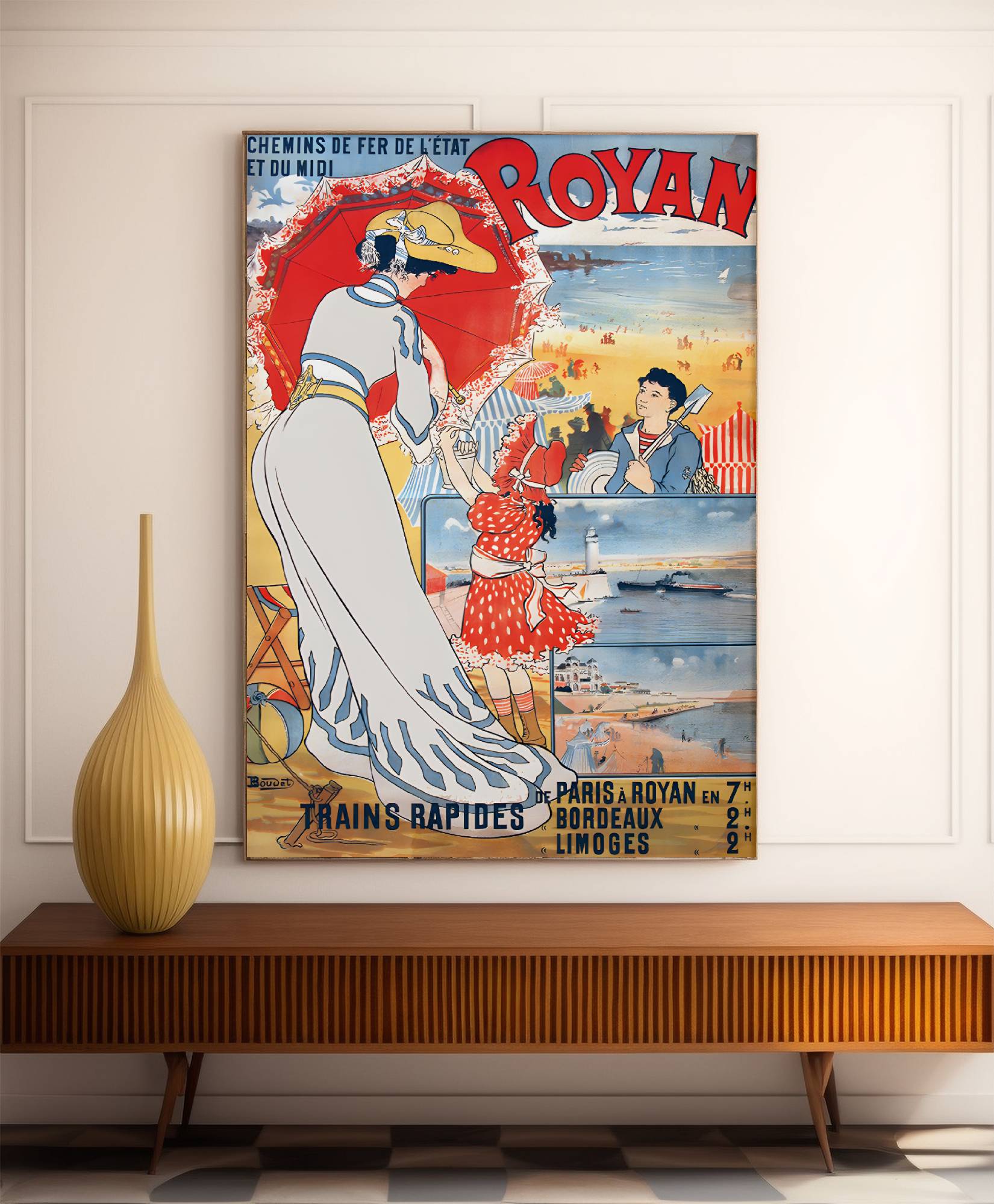 Affiche ville vintage "Royan" - Boudet - Haute Définition - papier mat 230gr/m²