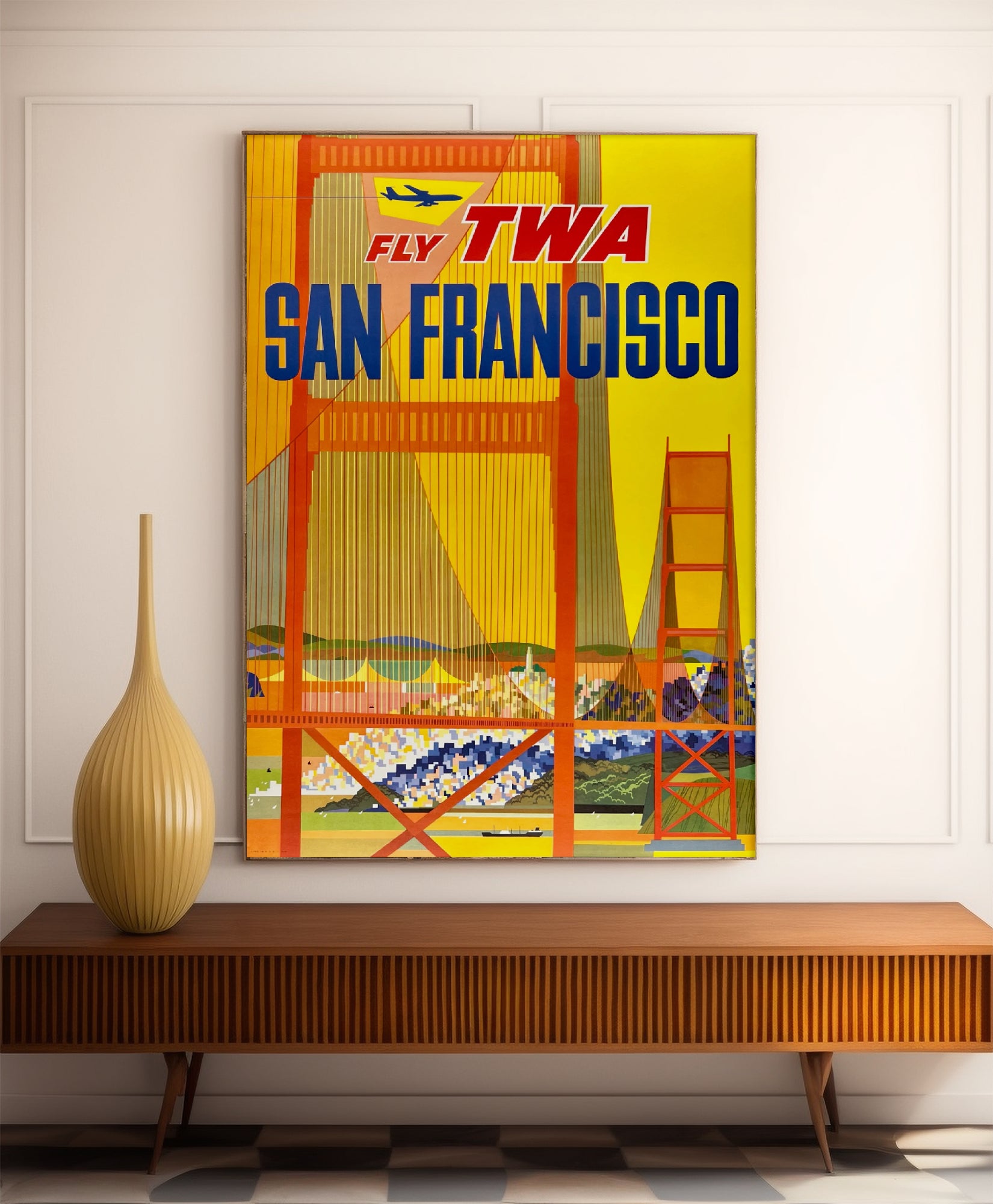 Affiche voyage vintage "San Francisco" - TWA - Haute Définition - papier mat 230gr/m²
