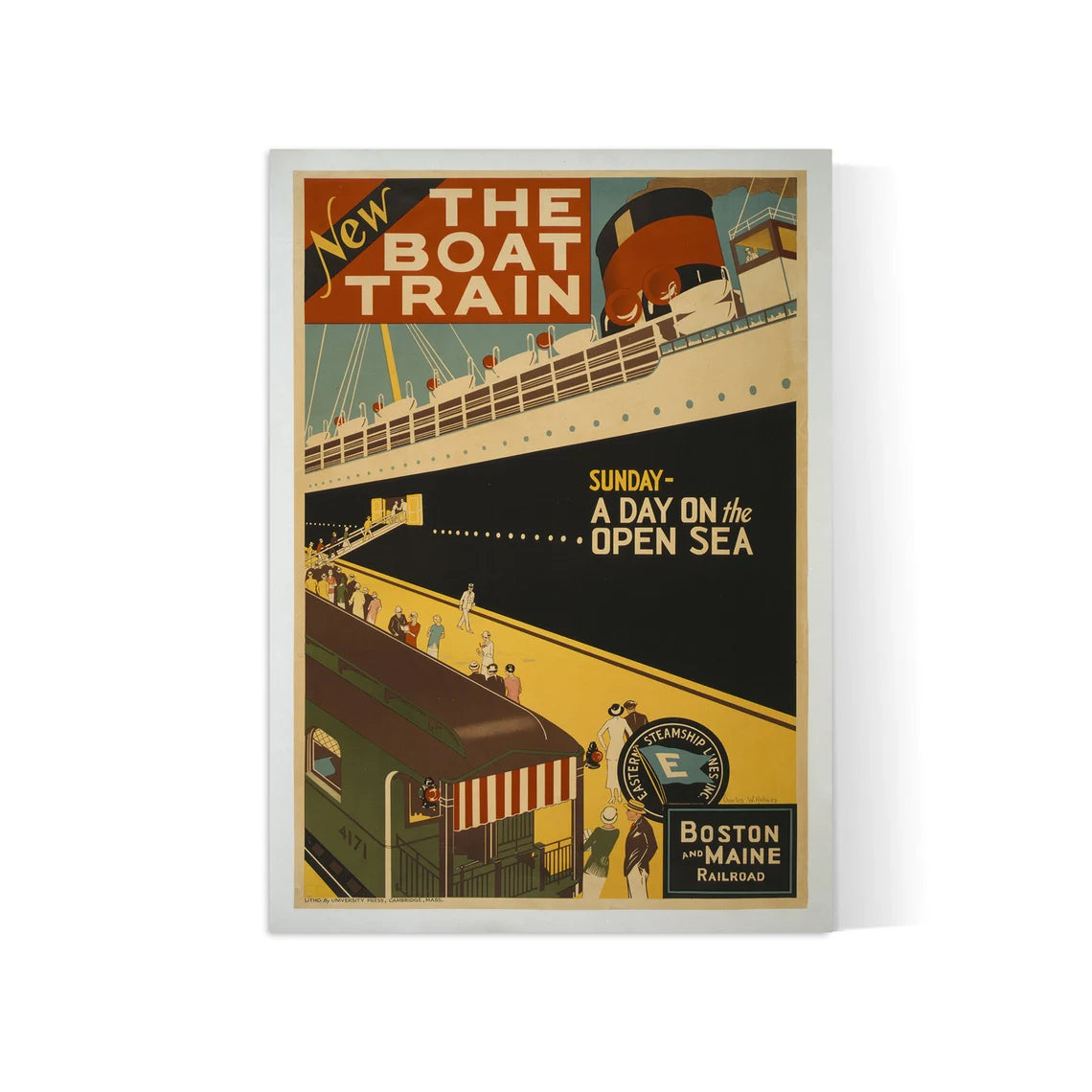 Affiche bateau vintage "The Boat Train" - Haute Définition - papier mat 230gr/m²