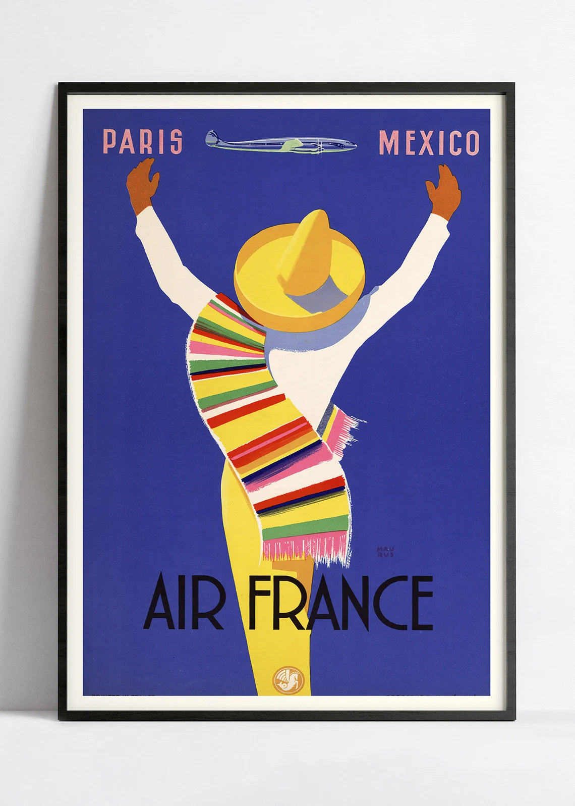 Affiche Air France "Paris Mexico"  - Haute Définition - papier mat 230gr/m2