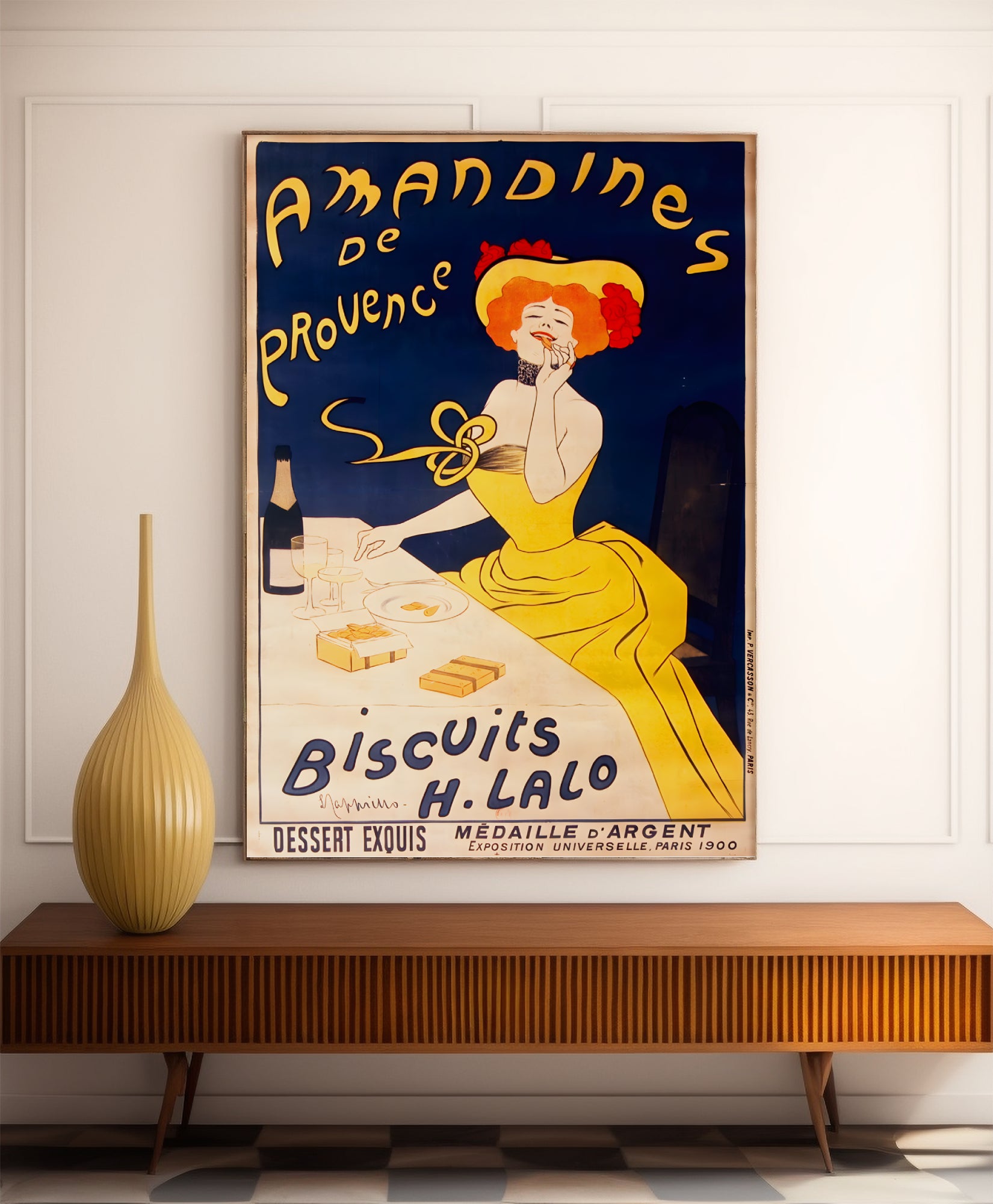 Affiche cuisine vintage "Amandines de Provence" - Leonetto Cappiello - Haute Définition - papier mat 230gr/m²