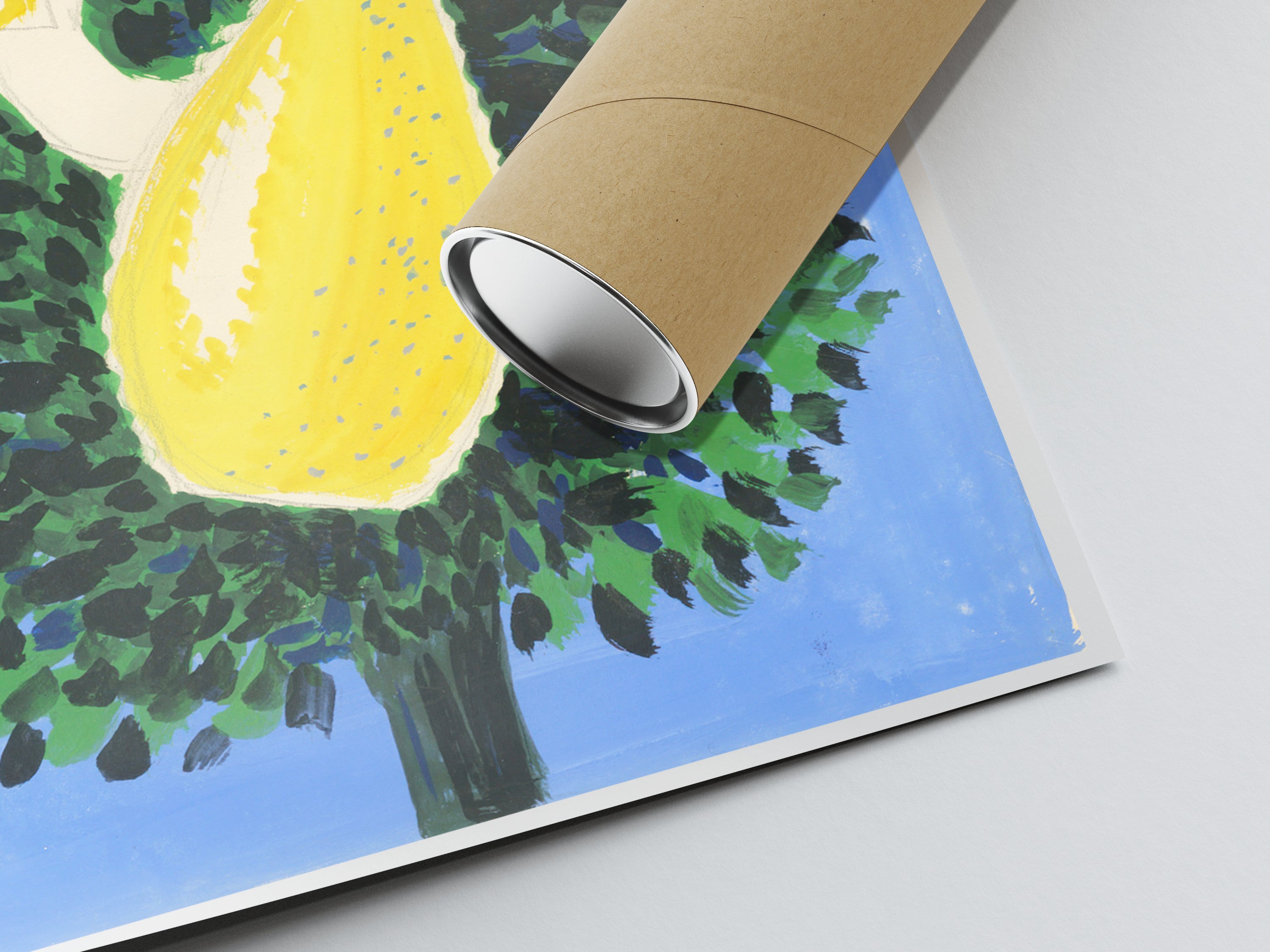 Affiche Orangina "Arbre fruitier" - Villemot - Haute Définition - papier mat 230gr/m²