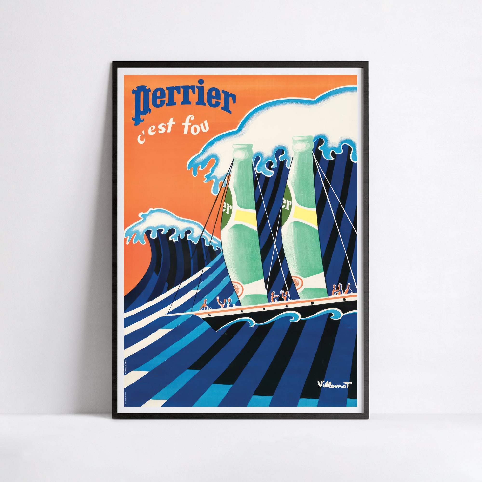 Perrier poster "Voiliers Perrier" - Villemot - High Definition - matte paper 230gr/m²