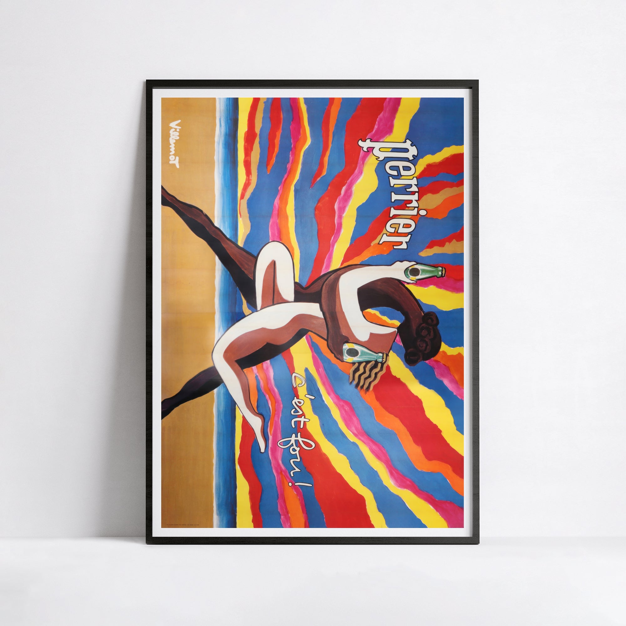 Affiche Perrier "Soleil couchant" - Villemot - Haute Définition - papier mat 230gr/m²