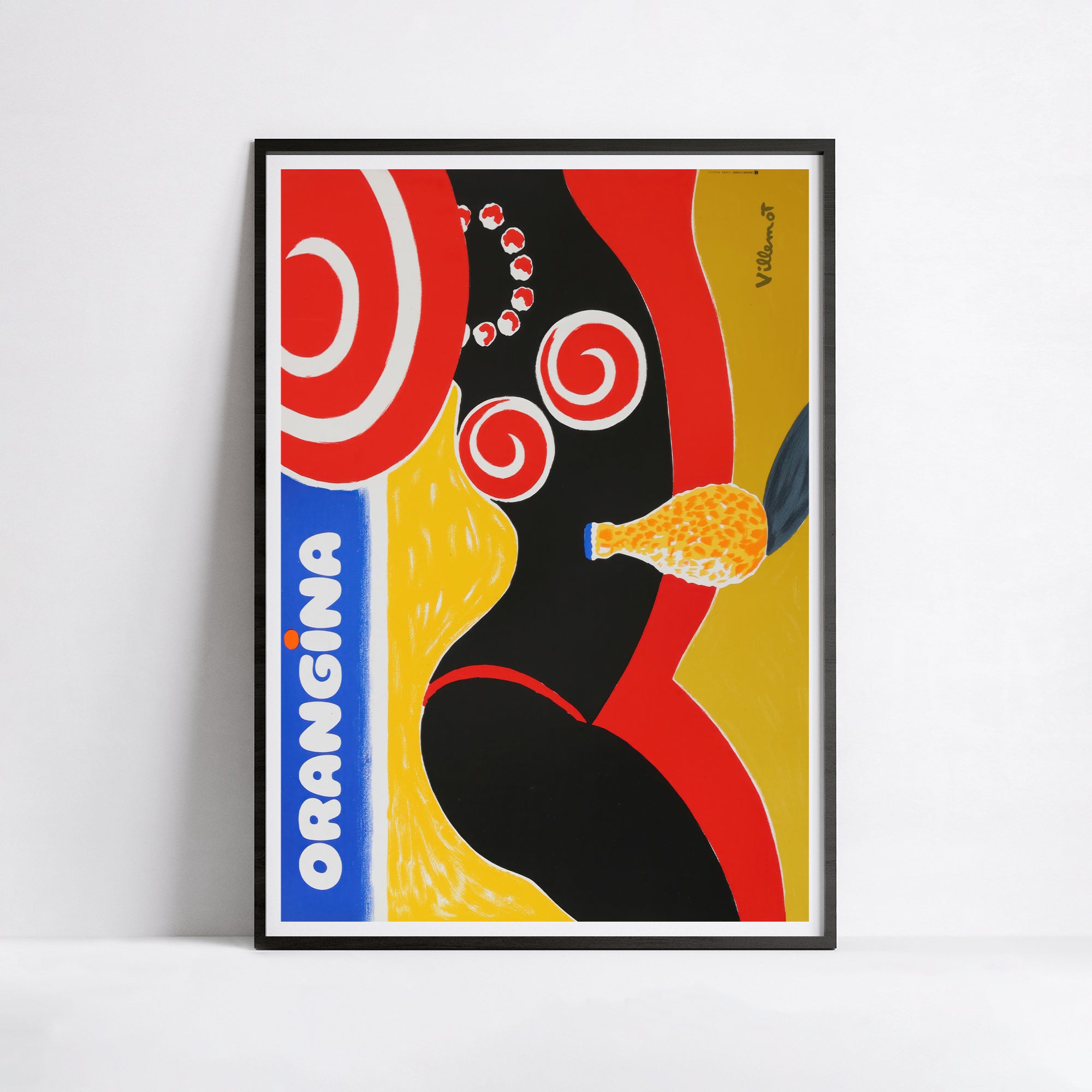 Affiche Orangina "Bronzette sur la plage " - Villemot - Haute Définition - papier mat 230gr/m²