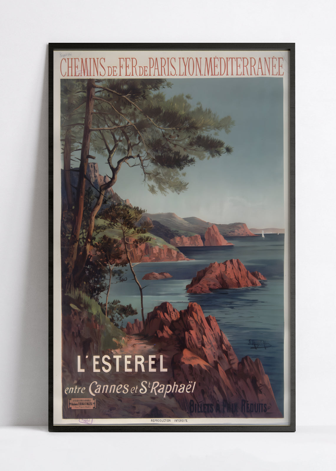 Affiche publicitaire vintage "L'Esterel" - Hugo d'Alesi - Haute Définition - papier mat 230gr/m²