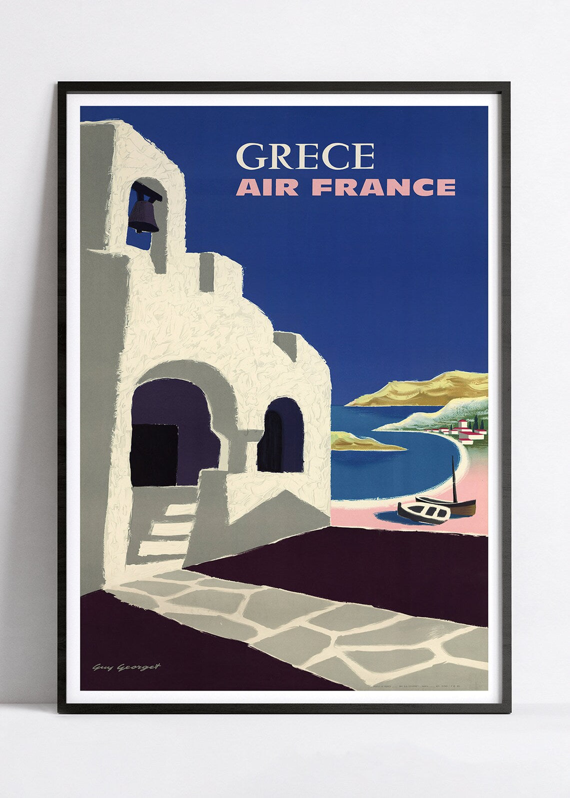 Affiche Air France "Grêce" - Guy Georget - Haute Définition - papier mat 230gr/m2