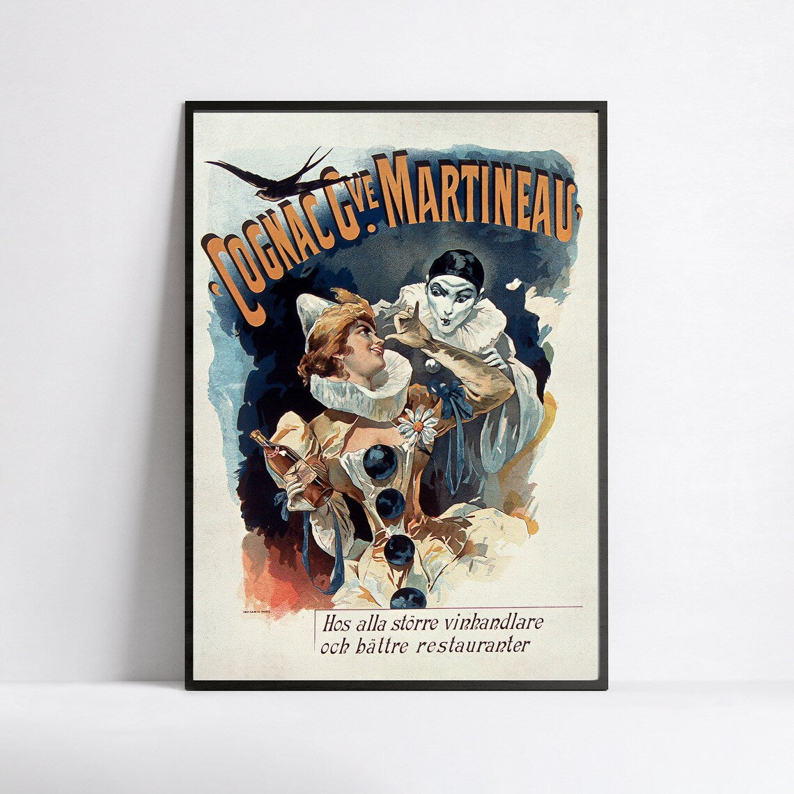 Affiche alcool vintage "Cognac Martineau " - Art Nouveau - Haute Définition - papier mat 230gr/m2