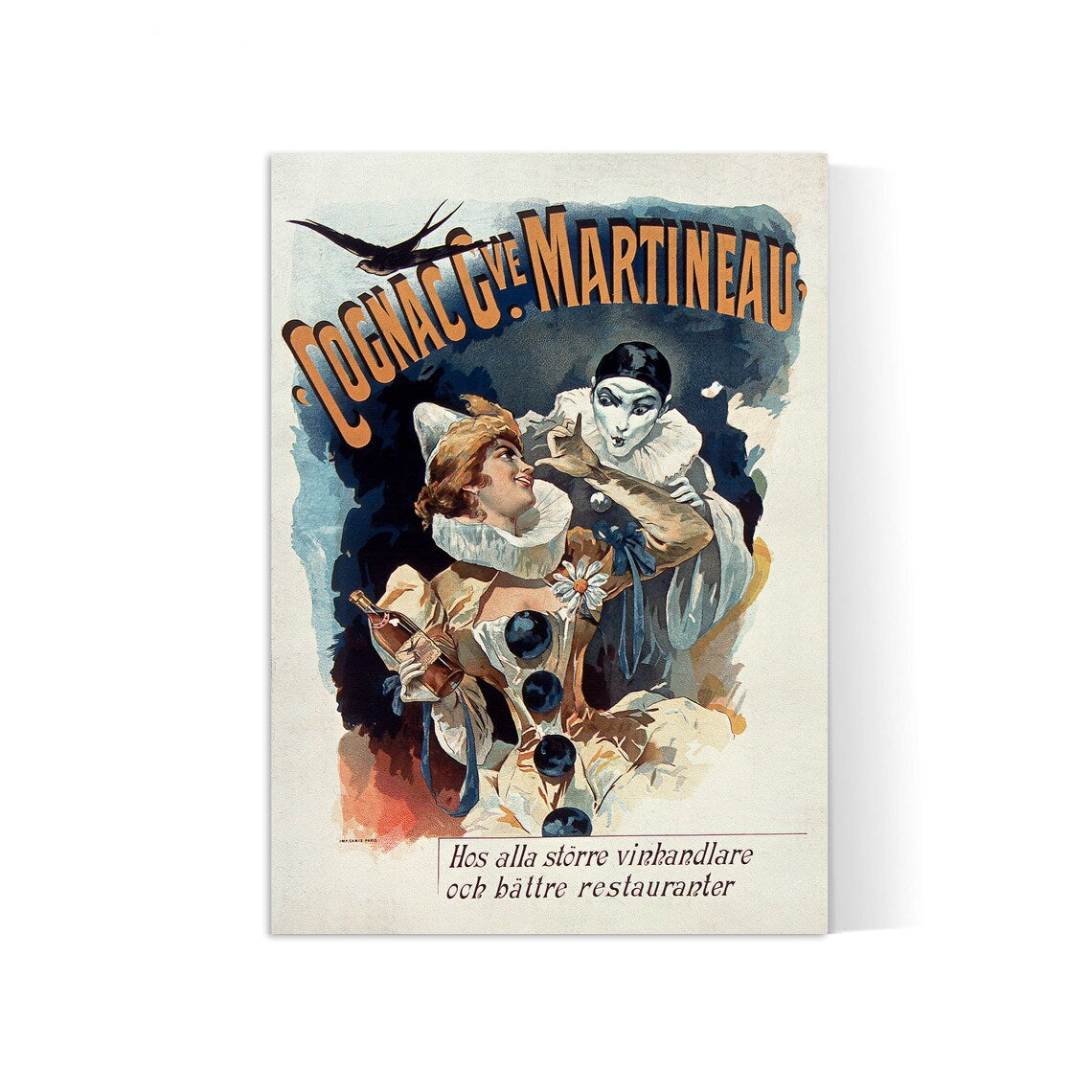 Affiche alcool vintage "Cognac Martineau " - Art Nouveau - Haute Définition - papier mat 230gr/m2