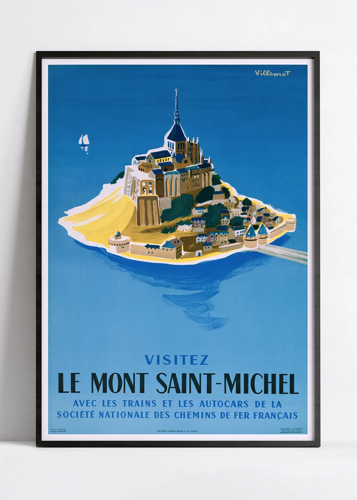 Affiche murale vintage "Mont St Michel"  Air France - Haute Définition - papier mat 230gr/m²