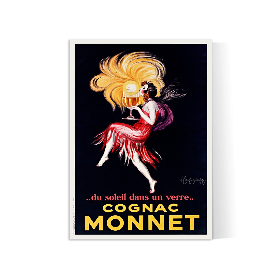 Vintage-Alkoholplakat „Cognac Monnet“ Leonetto Cappiello – High Definition – mattes Papier 230 g/m2