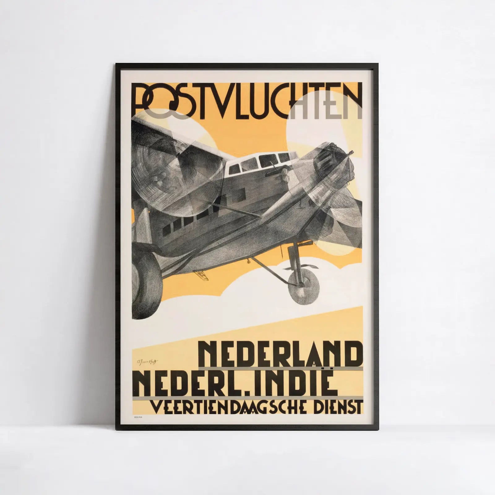 Vintage poster "Postvluchten Nederland Nederl. Indie" - Adriaan Van't Hoff - High Definition - matte paper 230gr/m²