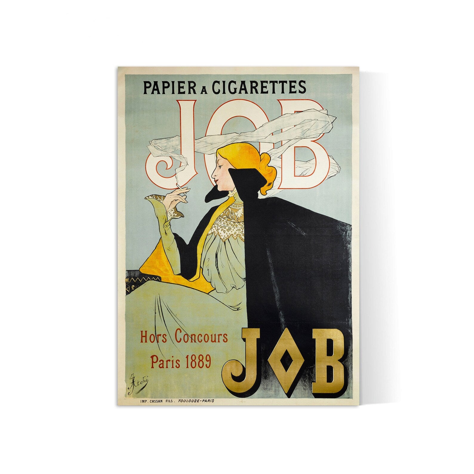 Affiche vintage " PAPIER A CIGARETTES-JOB" - Jane Atché (Jal) - Haute Définition - papier mat 230gr/m²