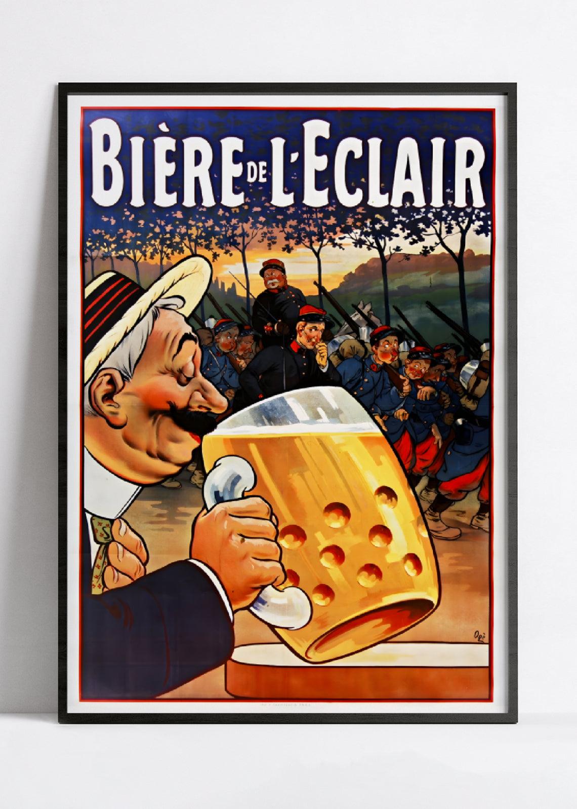 Affiche alcool vintage "Bière de L'éclair" vintage -Eugène Ogé - Haute Définition - papier mat 230gr/m2 - Poster Vintage