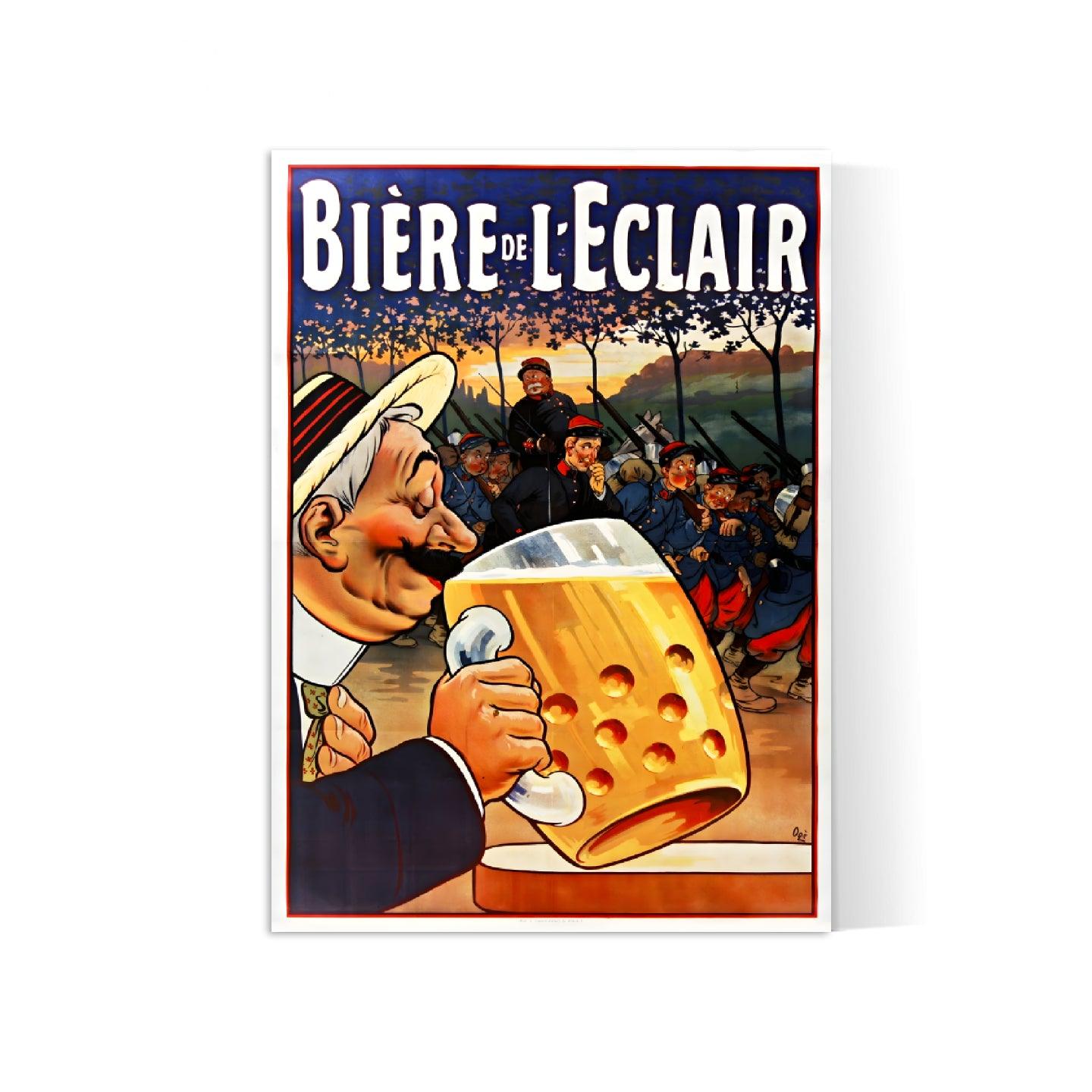 Affiche alcool vintage "Bière de L'éclair" vintage -Eugène Ogé - Haute Définition - papier mat 230gr/m2 - Poster Vintage