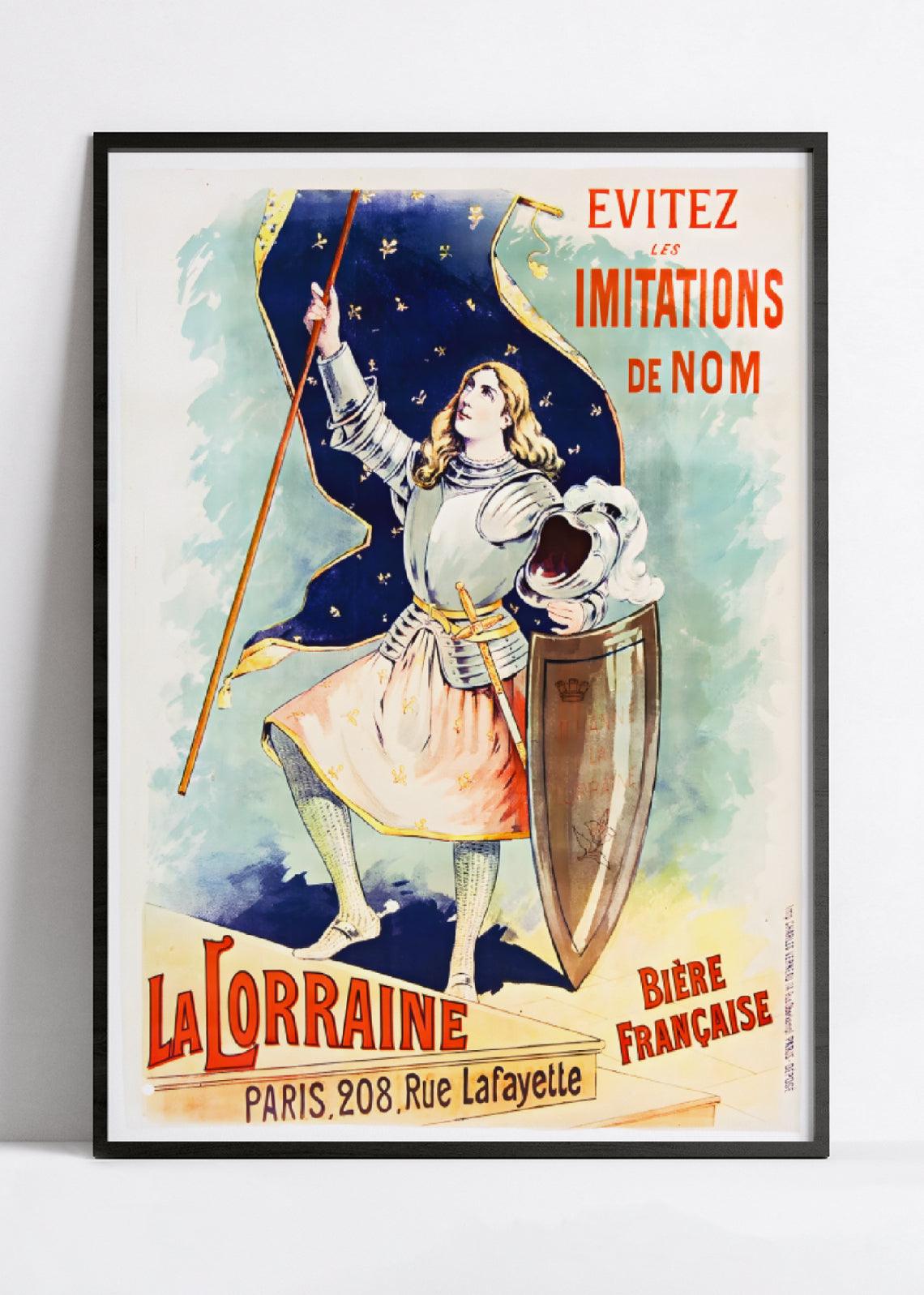 Affiche alcool vintage "Bière de la Lorraine" vintage -Eugène Ogé - Haute Définition - papier mat 230gr/m2 - Poster Vintage