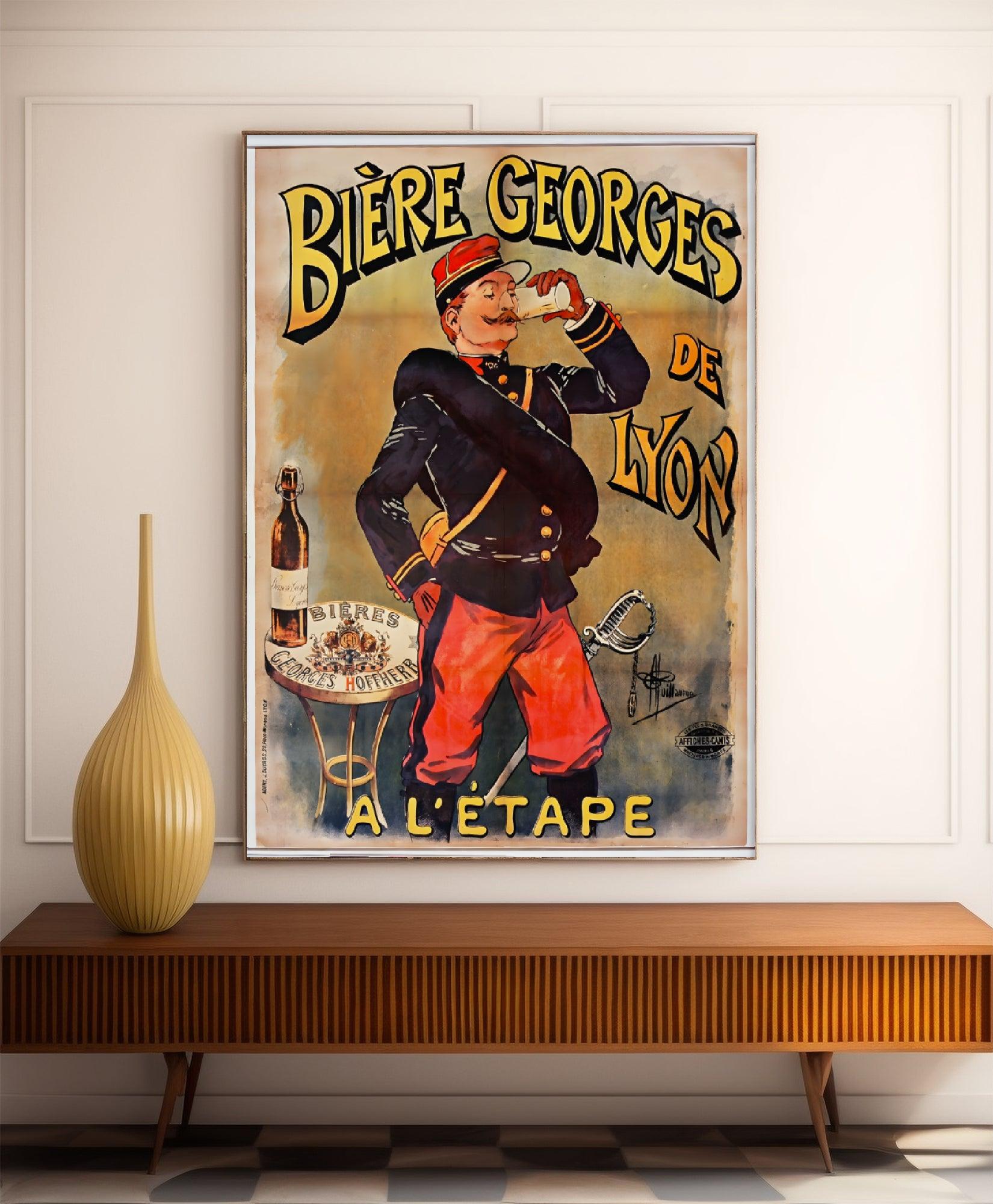 Affiche alcool vintage "Bière Georges" vintage - Georges Hoffherr - Haute Définition - papier mat 230gr/m2 - Poster Vintage