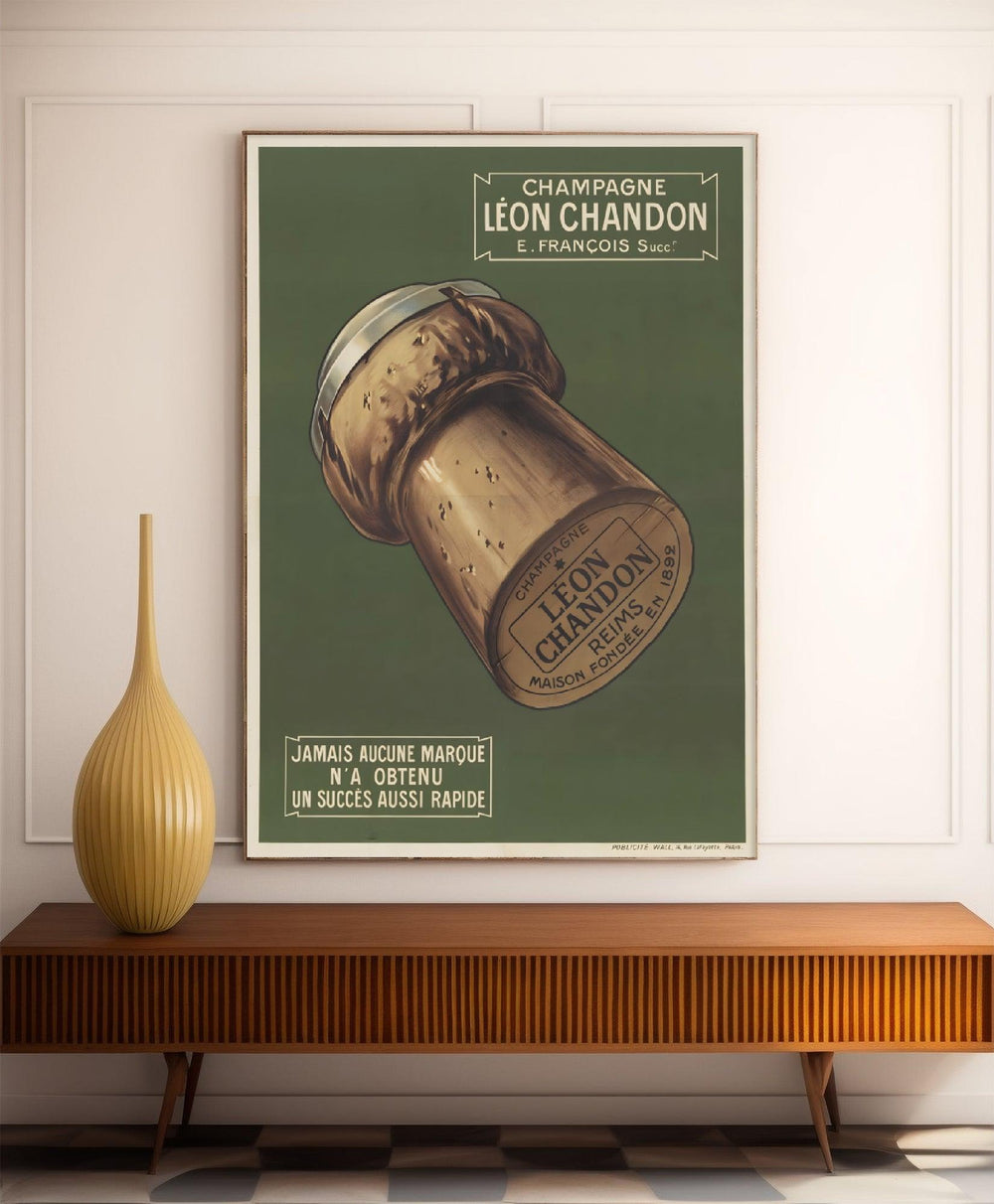 Vintage champagne alcohol poster 
