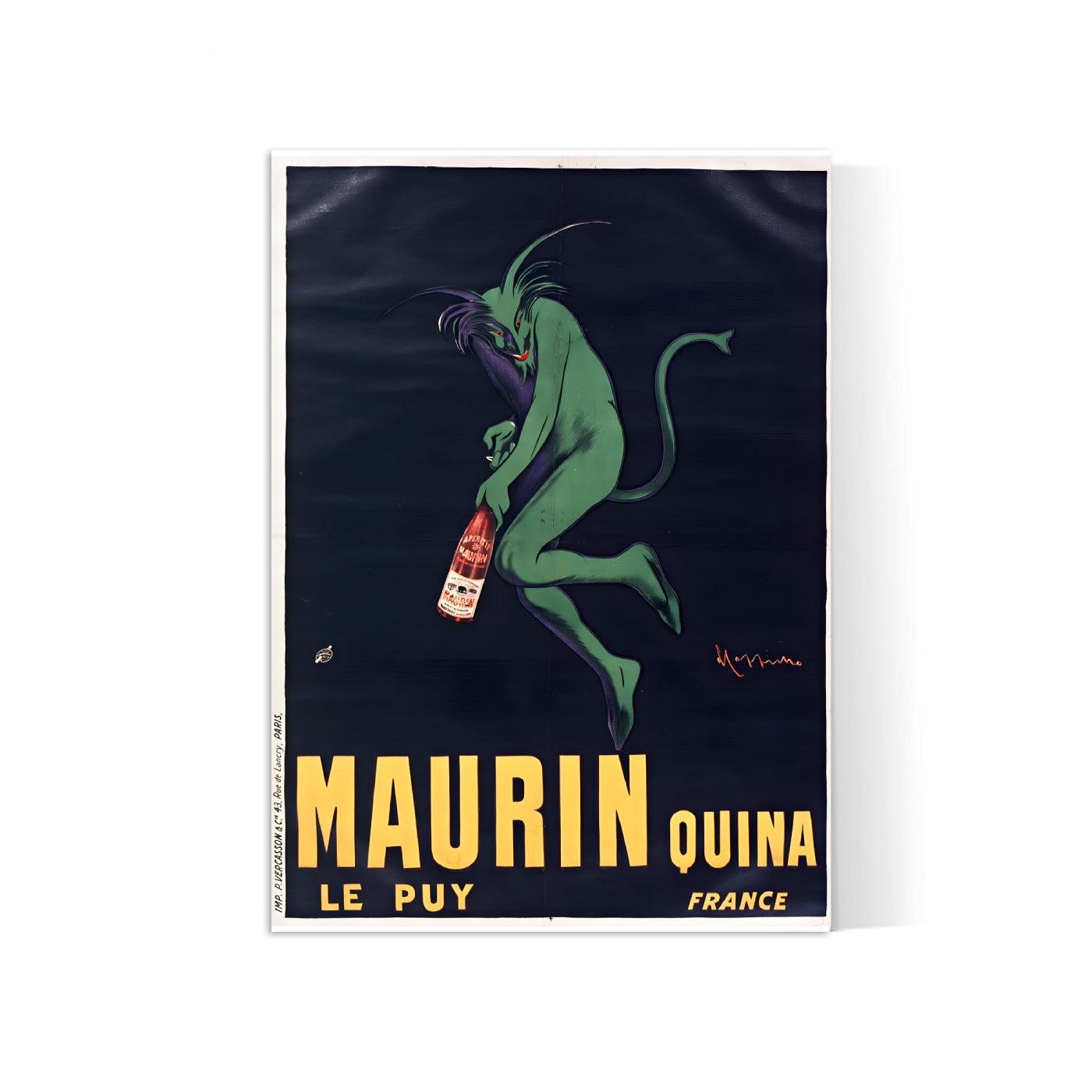 Affiche alcool vintage"Diable Vert - Maurin" - Cappiello - Haute Définition - papier mat 230gr/m² - Poster Vintage