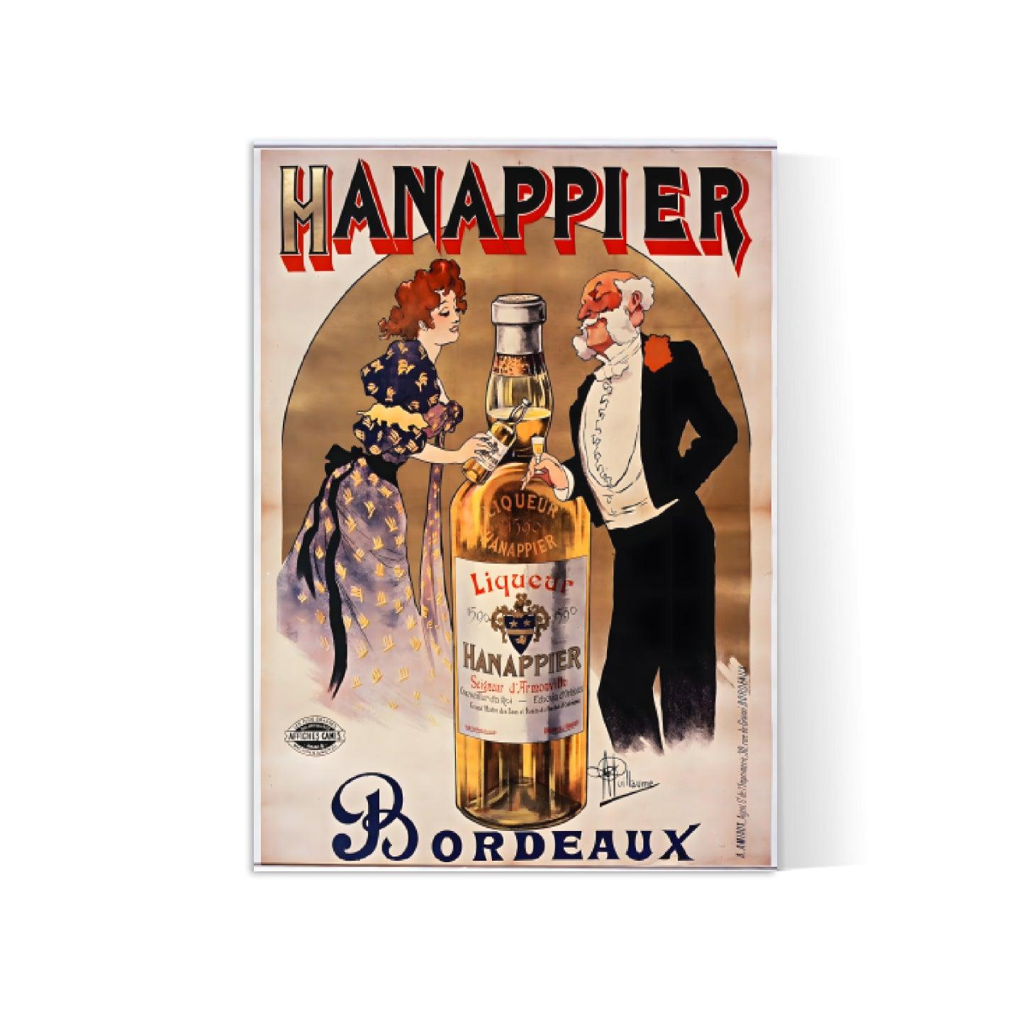 Affiche alcool vintage "Liqueur Hannappier" - Art Nouveau -Haute Définition - papier mat 230gr/m2 - Poster Vintage