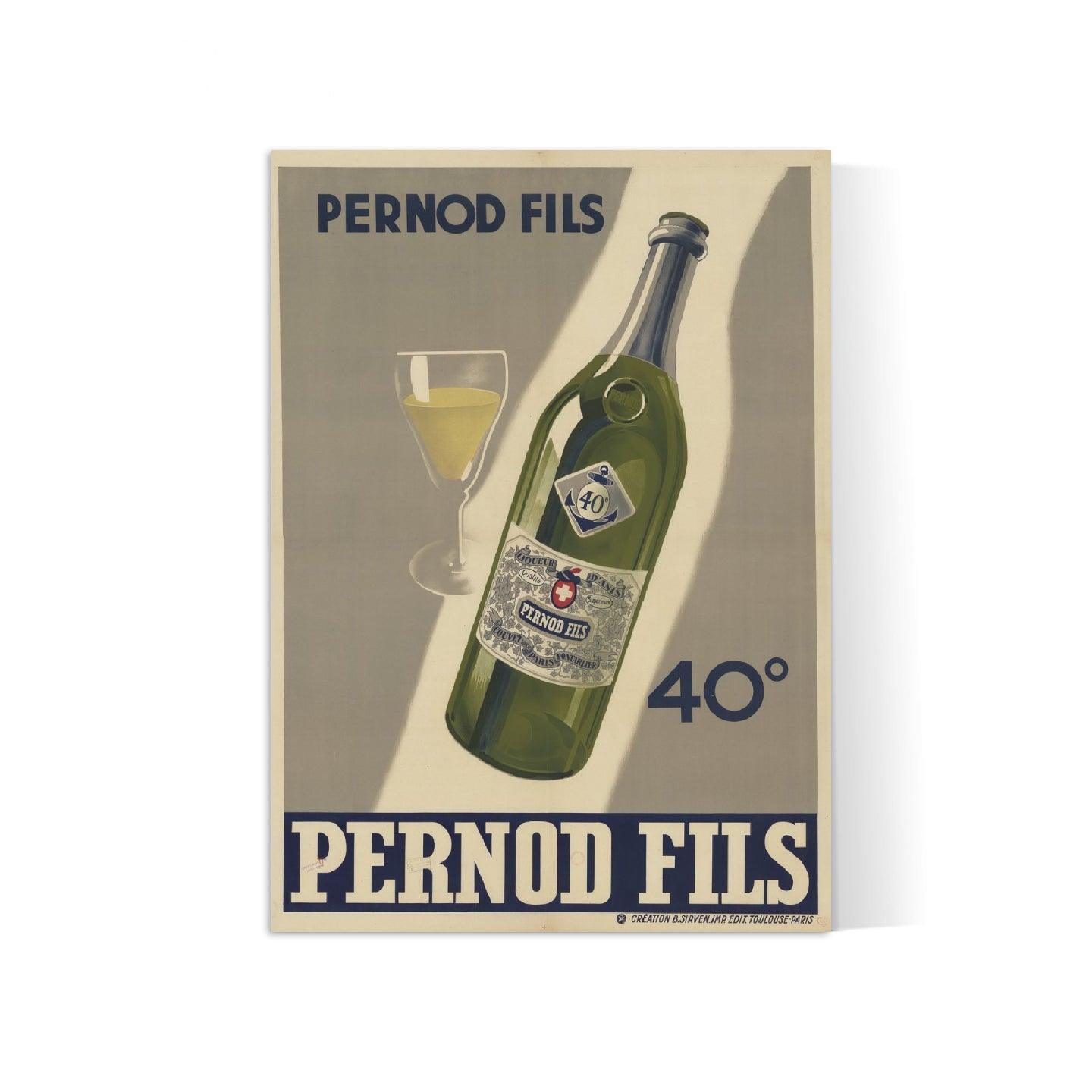 Affiche alcool vintage "Pernod" - Haute Définition - papier mat 230gr/m2 - Poster Vintage