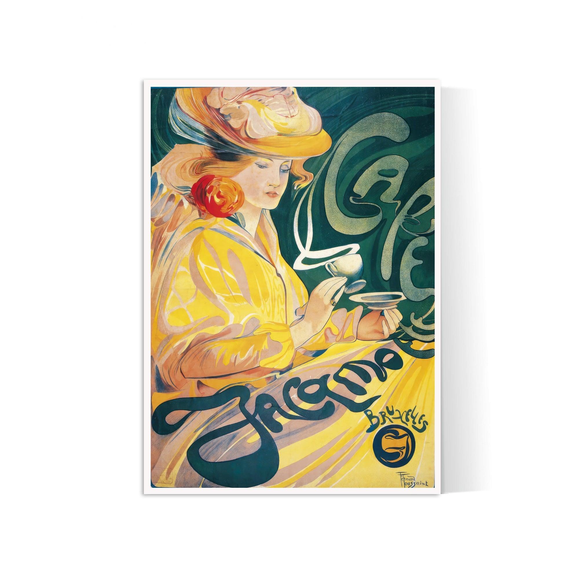 Affiche Art Nouveau "Café Jacqmotte" - Toussaint - Haute Définition - papier mat 230gr/m² - Poster Vintage