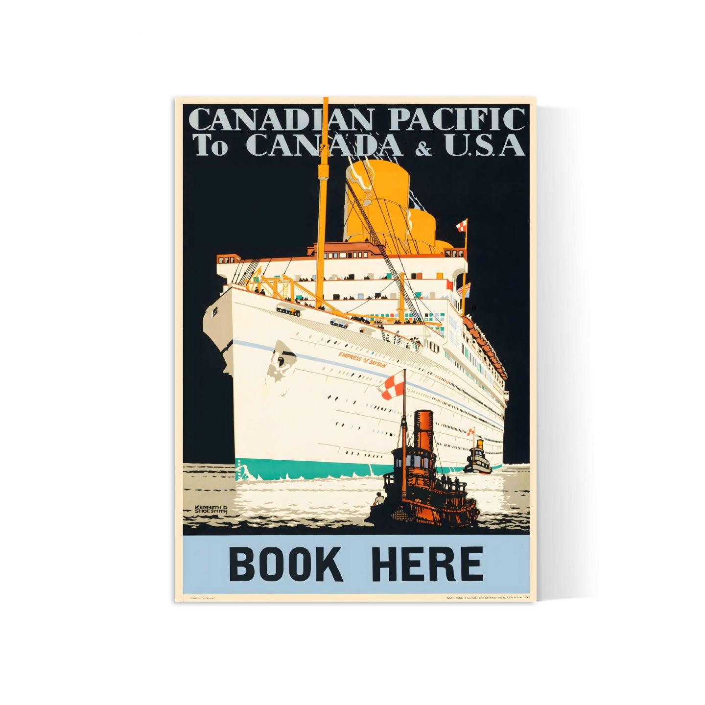 Affiche bateau vintage "Canadian Pacific" - Kenneth Shoesmith - Haute Définition - papier mat 230gr/m² - Poster Vintage