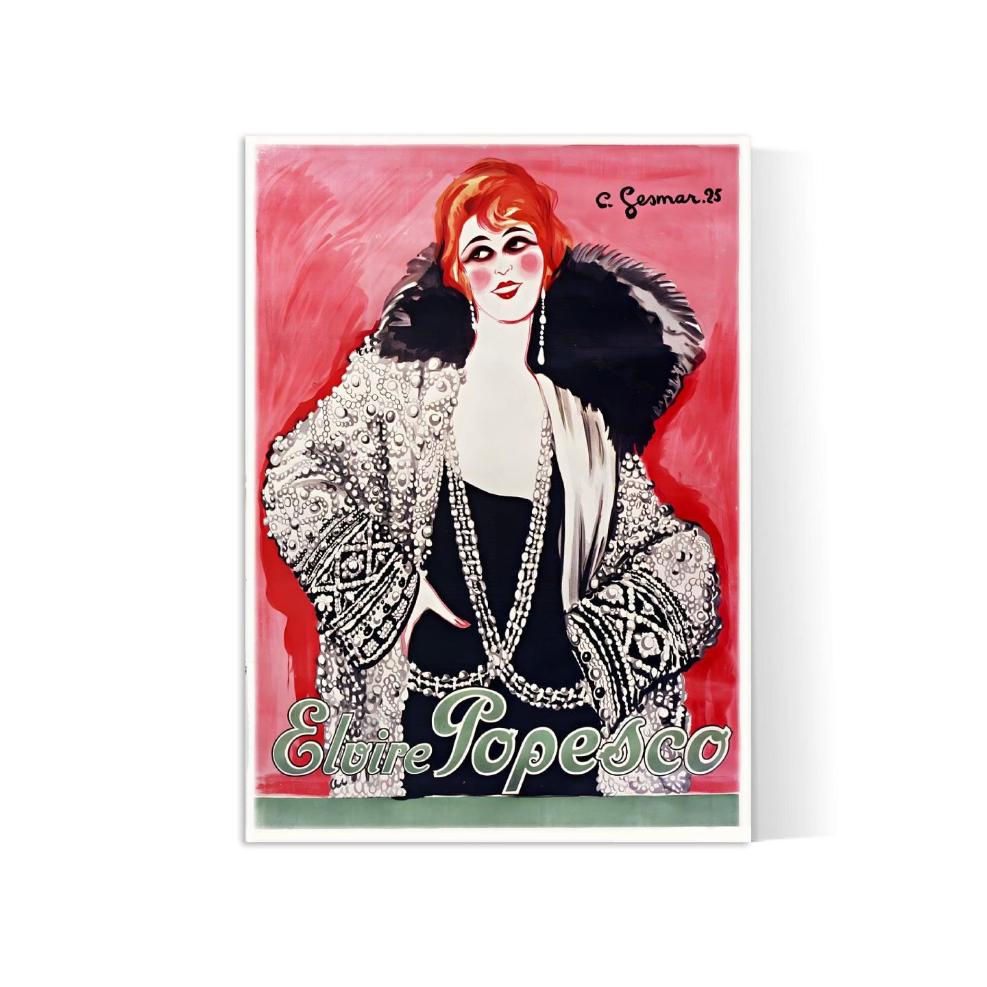 Affiche cabaret vintage "Elvire Popesco" - Charles Gesmar - Haute Définition - papier mat 230gr/m² - Poster Vintage