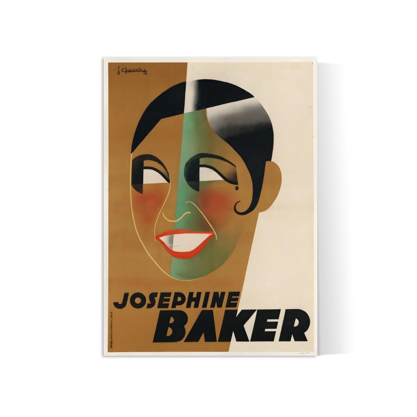 Affiche cabaret vintage " josephine Baker" - Jean Chassaing - Haute Définition - papier mat 230gr/m² - Poster Vintage