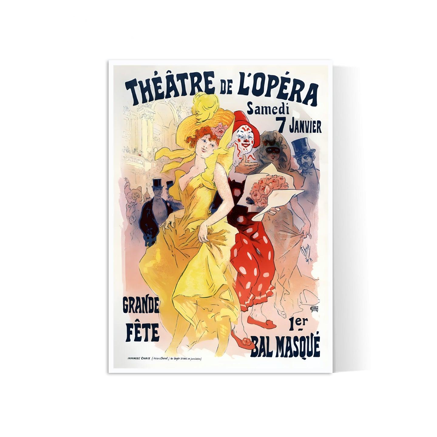 Affiche cabaret vintage "Théâtre de l'Opéra" - Jules Cheret - Haute Définition - papier mat 230gr/m² - Poster Vintage