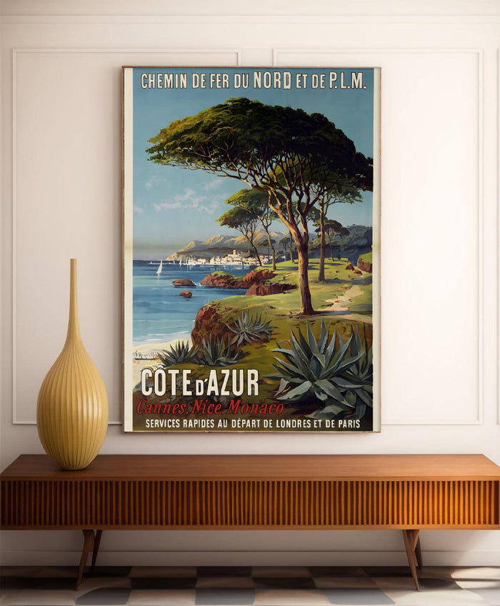 Affiche Côte d'Azur Mer et Soleil style Art déco