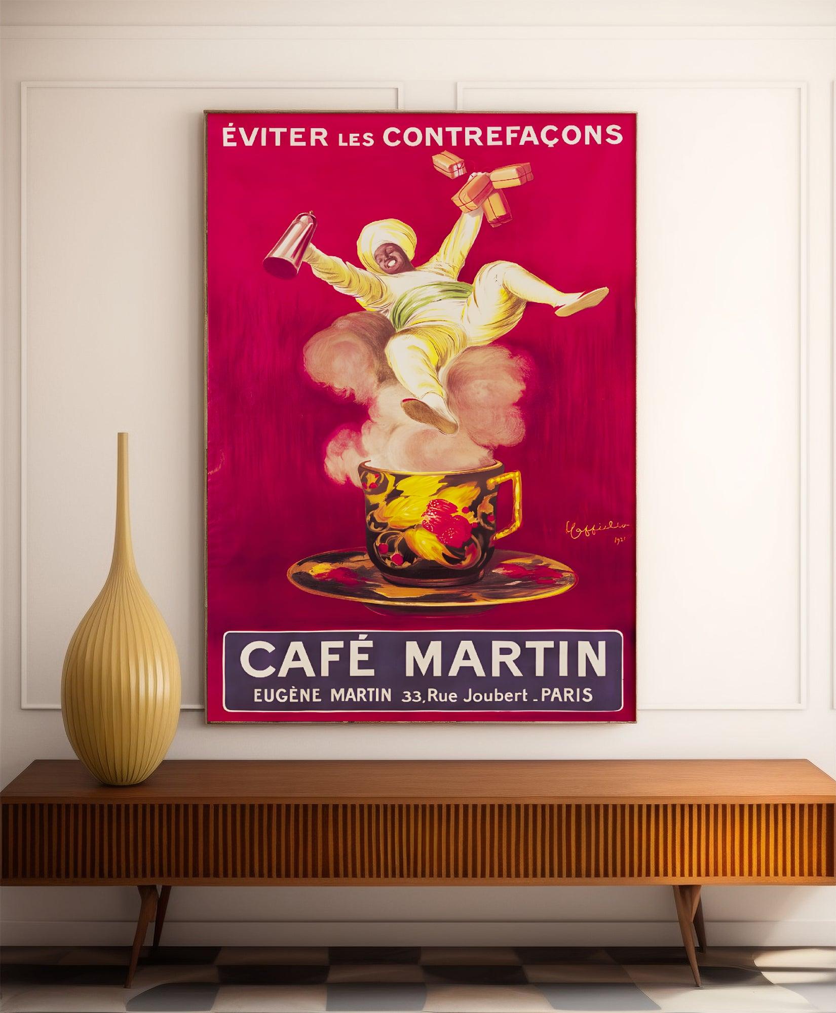 Affiche cuisine vintage "Café Martin" - Leonetto Cappiello - Haute Définition - papier mat 230gr/m² - Poster Vintage