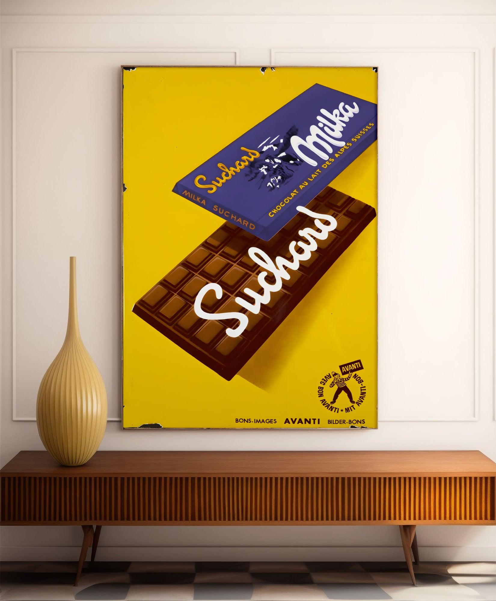 Affiche cuisine vintage "Chocolat Milka" - Haute Définition - papier mat 230gr/m² - Poster Vintage