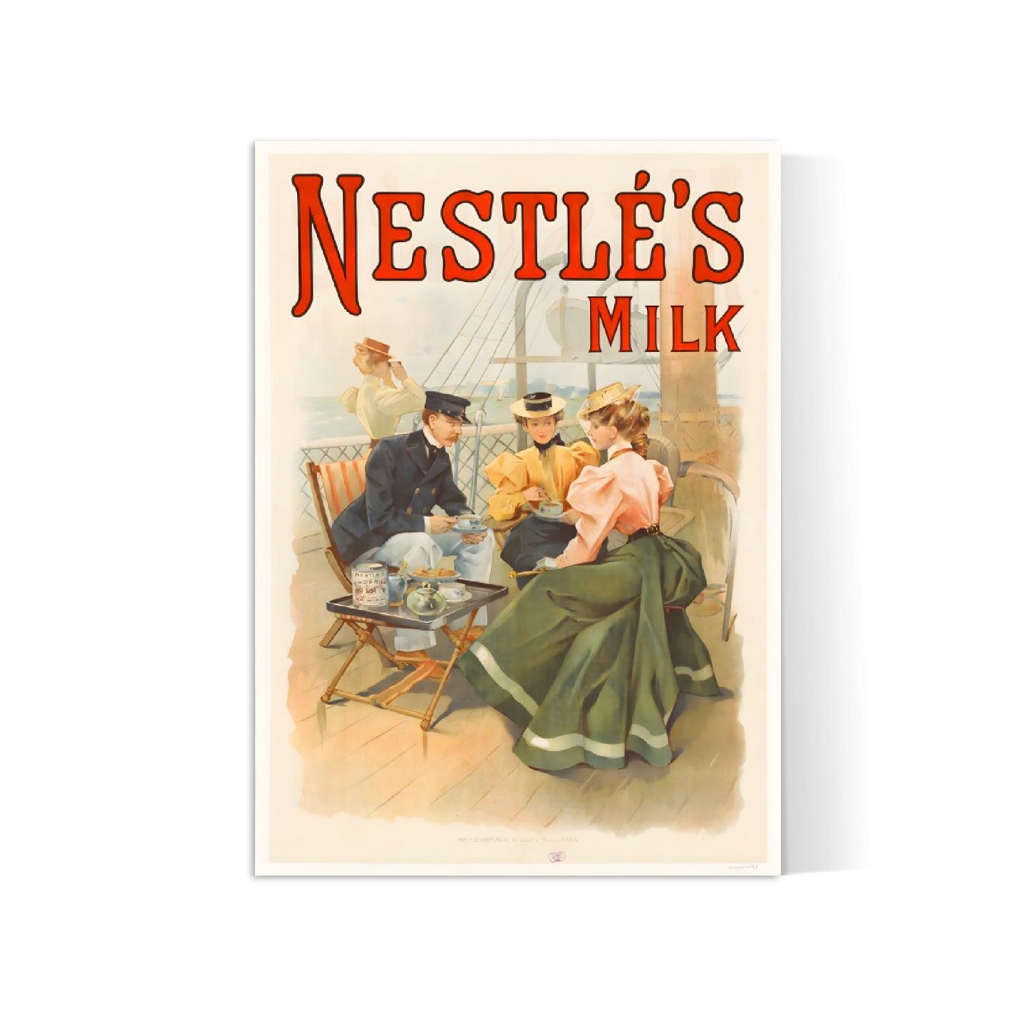 Affiche cuisine vintage "Nestlé's Milk" - Haute Définition - papier mat 230gr/m² - Poster Vintage