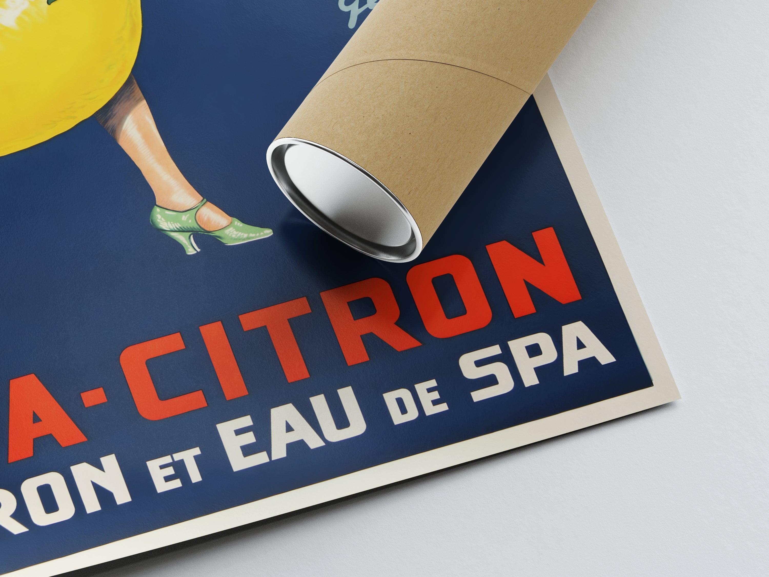 Affiche cuisine vintage "Sirop Spa Citron" - Géo - Haute Définition - papier mat 230gr/m² - Poster Vintage