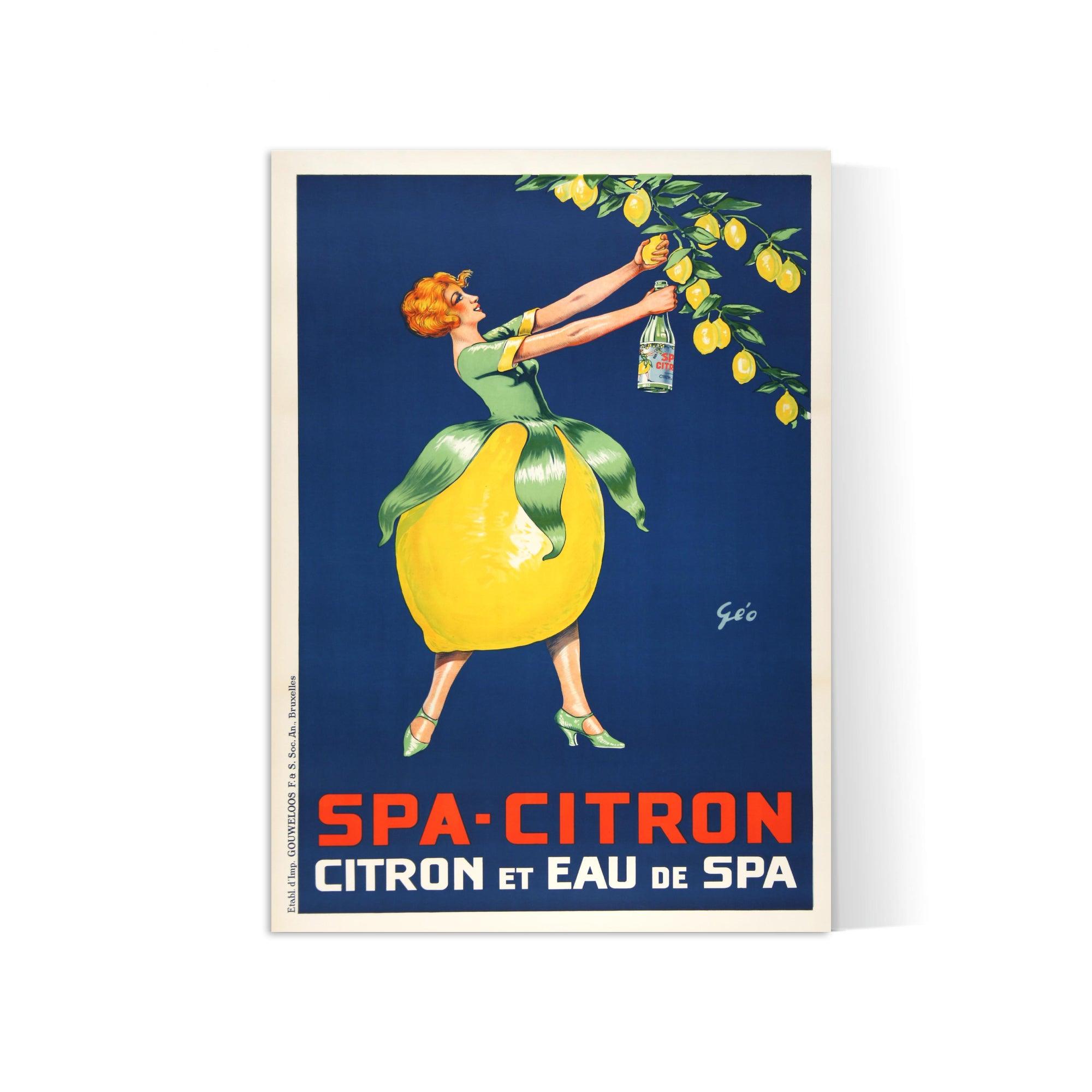 Affiche cuisine vintage "Sirop Spa Citron" - Géo - Haute Définition - papier mat 230gr/m² - Poster Vintage