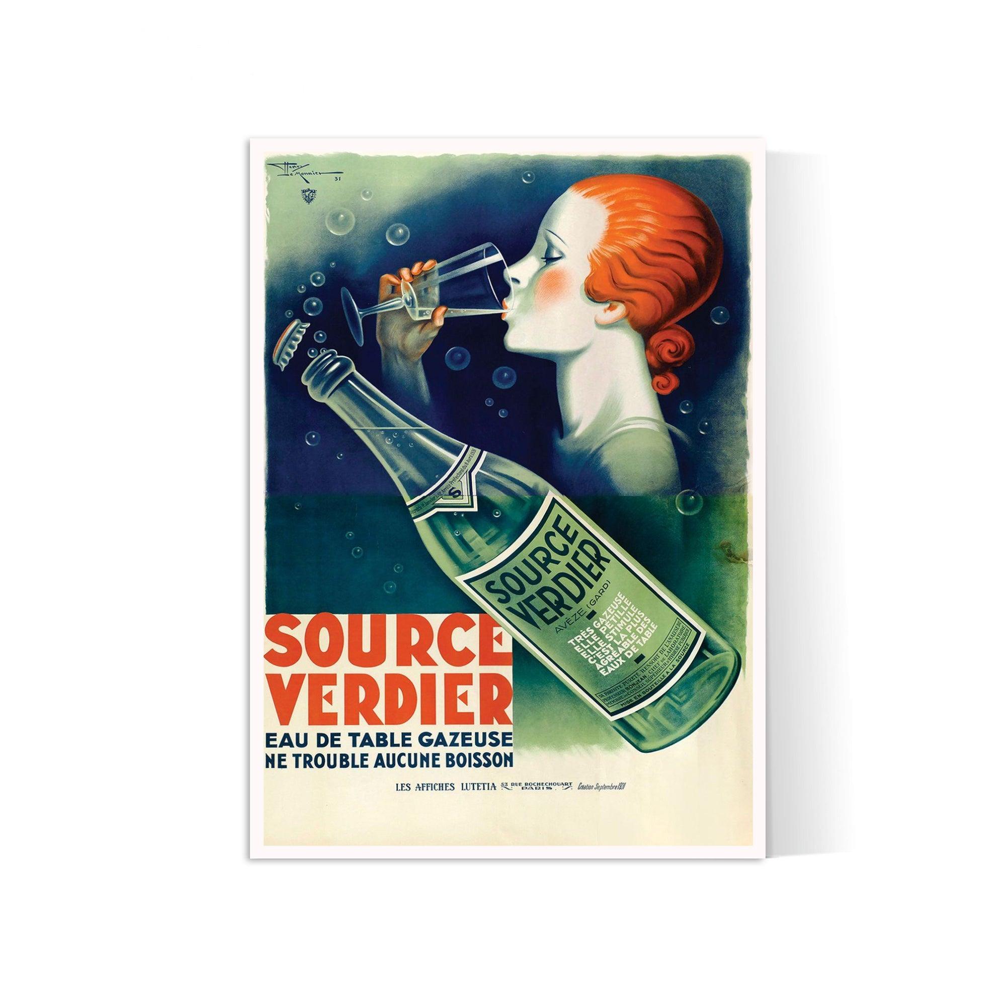 Affiche cuisine vintage " Source Verdier" - Henry Le Monnier - Haute Définition - papier mat 230gr/m² - Poster Vintage